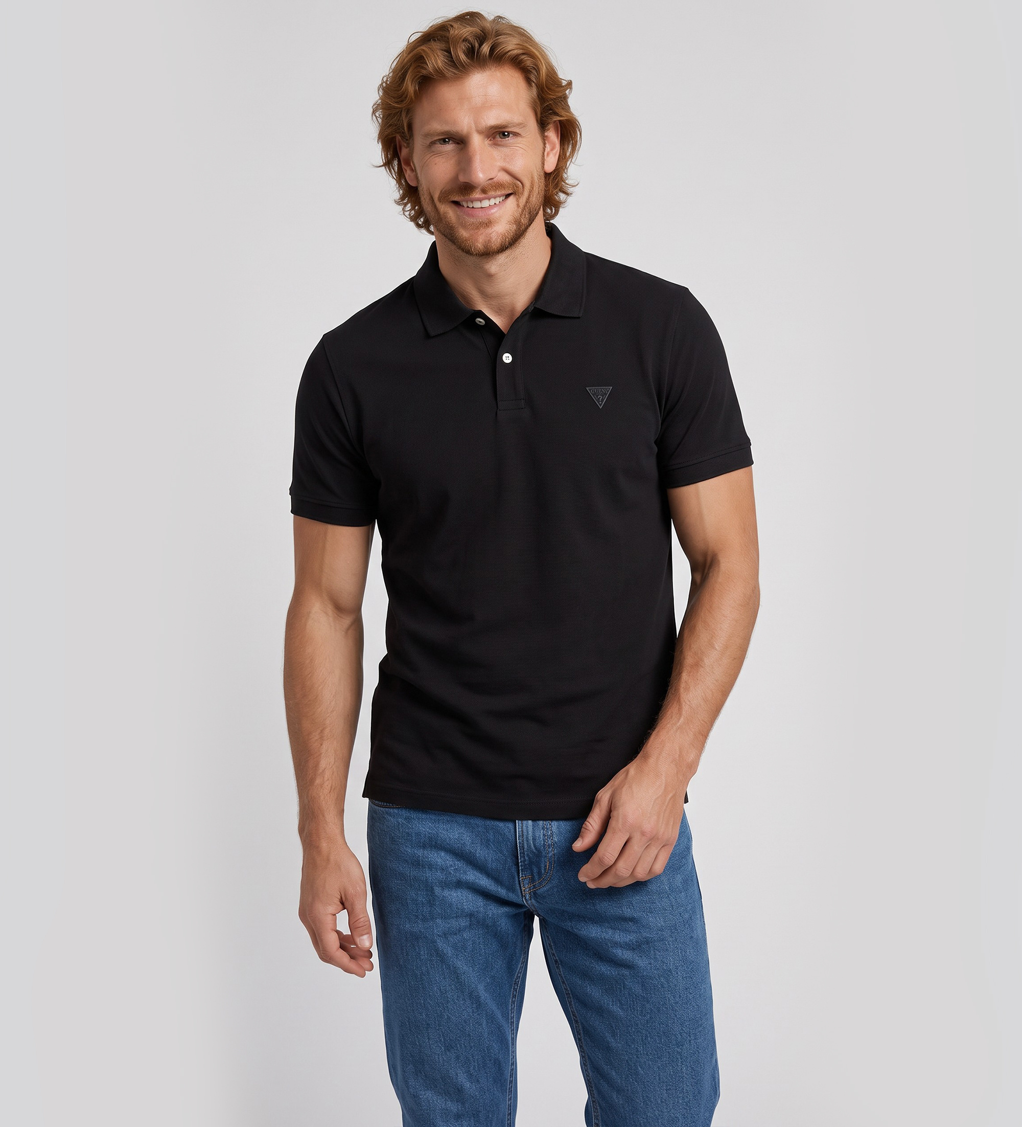 Guess für Herren. M6YP60K4388 Basic Poloshirt Kurzarm schwarz (M), Lässig, Baumwolle