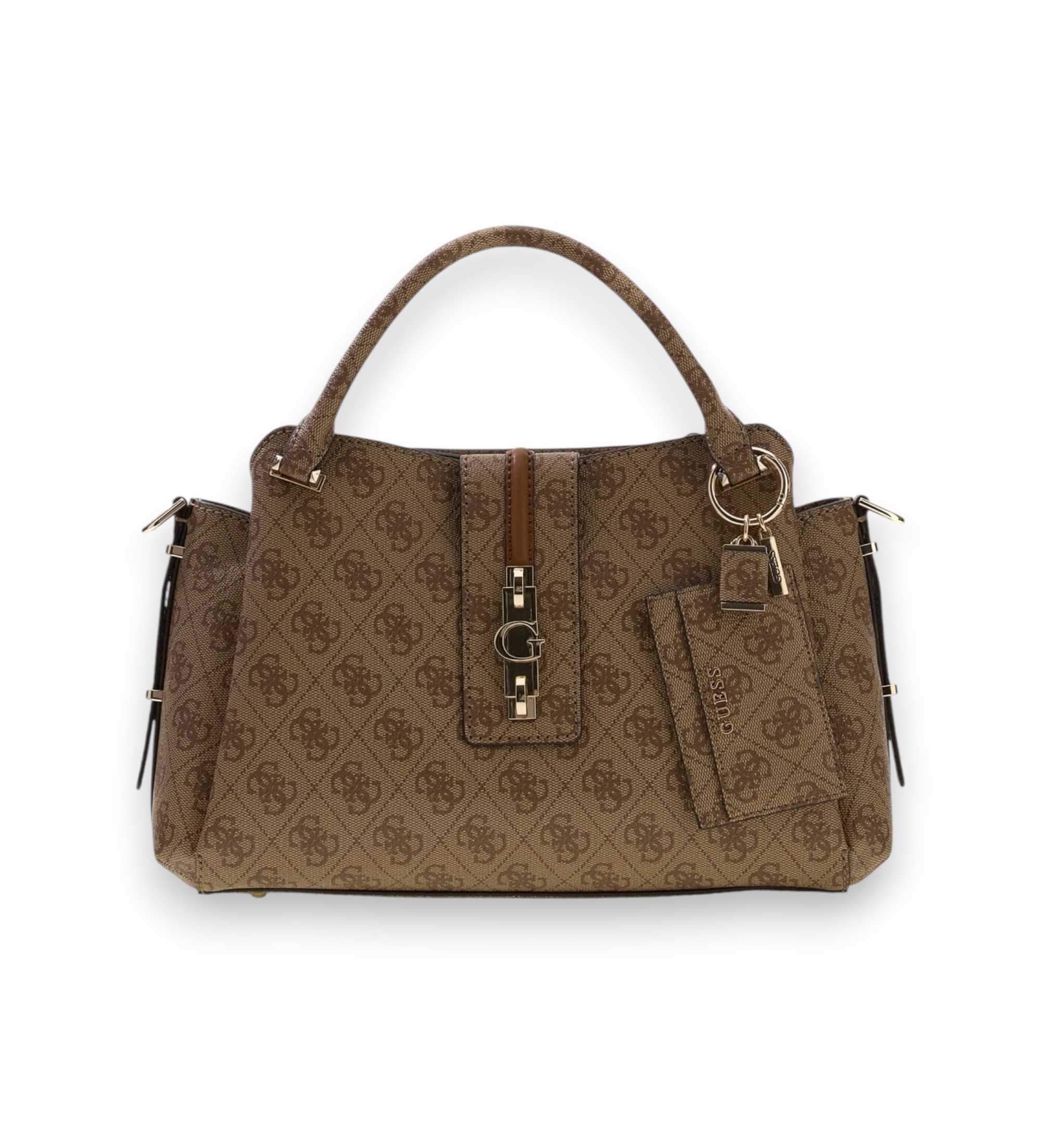 Guess für Damen. HWSG2378060 Satchel-Tasche mit Logo Yvonne beige (OSFA), Lässig, Polyurethan