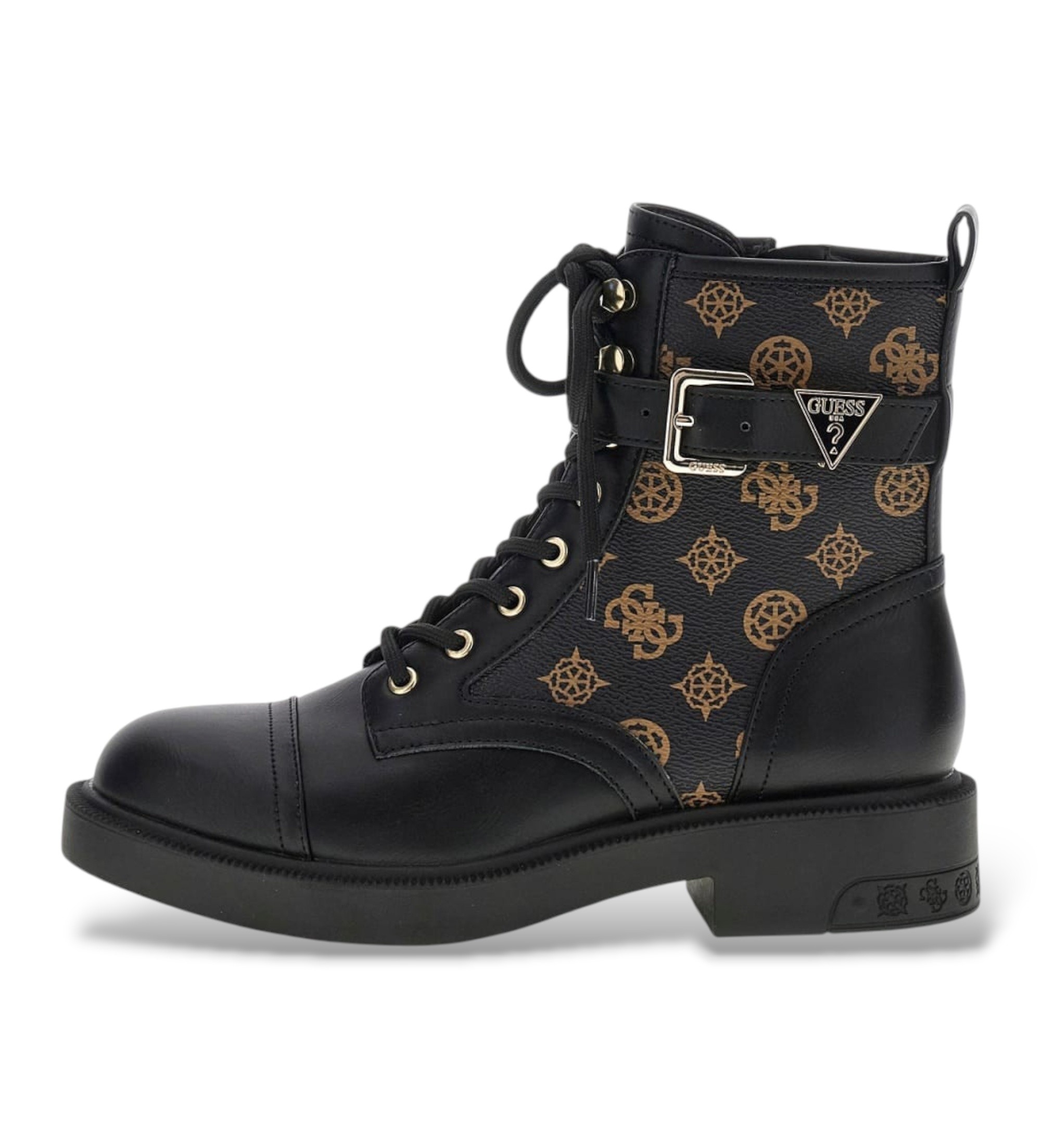 Guess für Damen. FLFFEIELE10 Stiefeletten Fellini schwarz (38), 3 bis 5 cm, Reißverschluss, Lässig