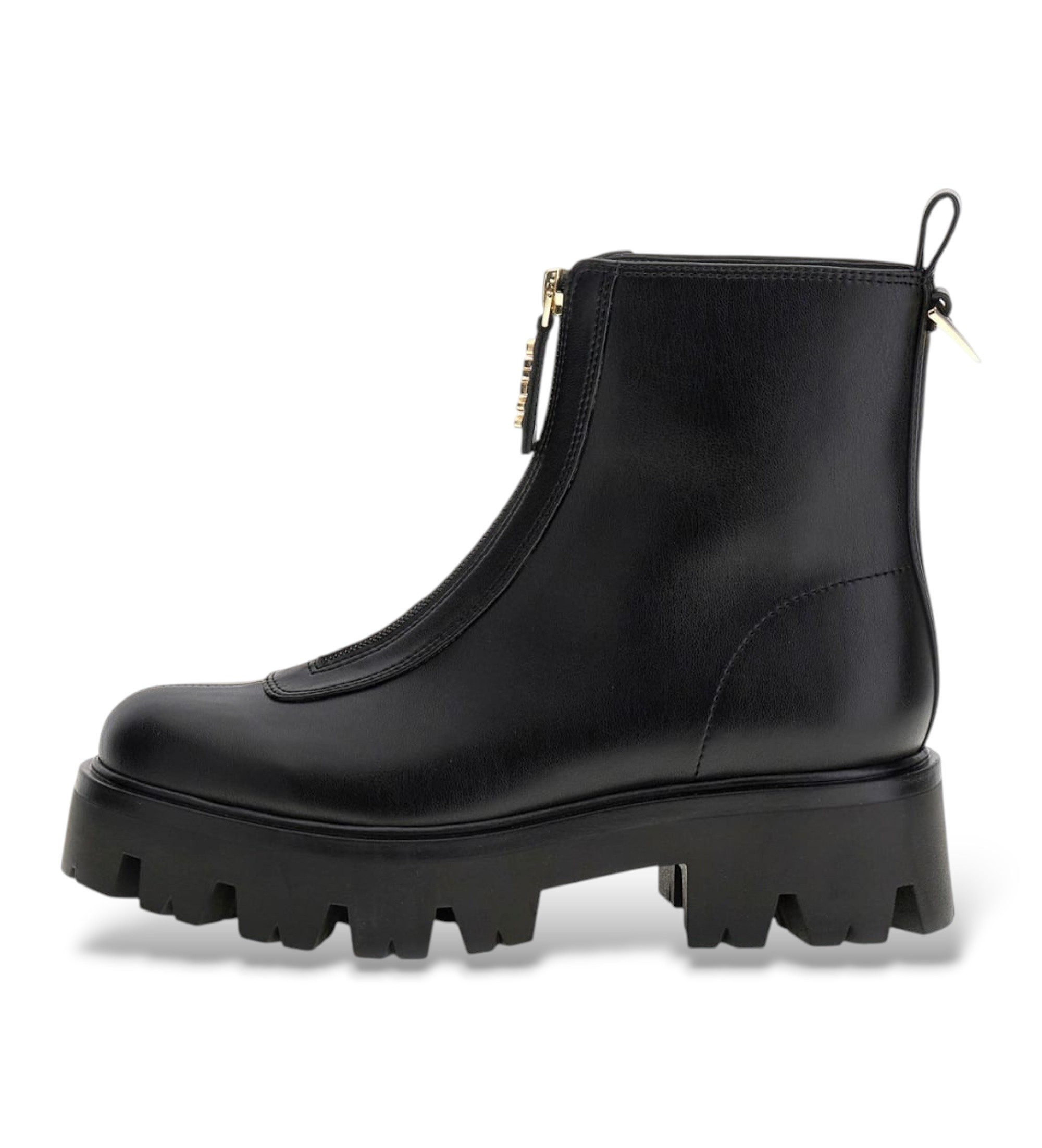 Guess für Damen. FLFRR2ELE10 Stiefeletten Ryan schwarz (37), 1 bis 3 cm, Reißverschluss, Lässig, Polyester