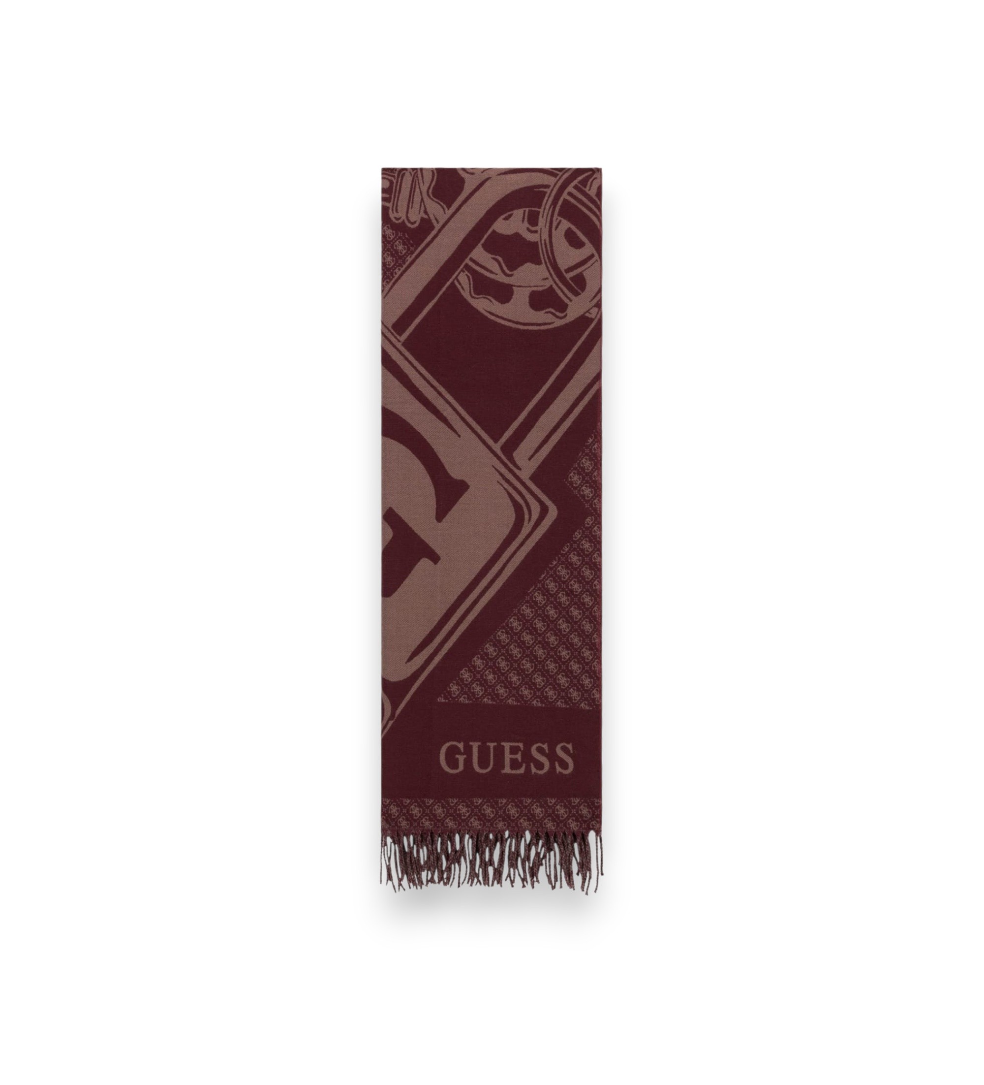 Guess für Damen. AW5662POL03 Schal 60x180 weinrot (OSFA), Lässig, Kastanienbraun, Polyester