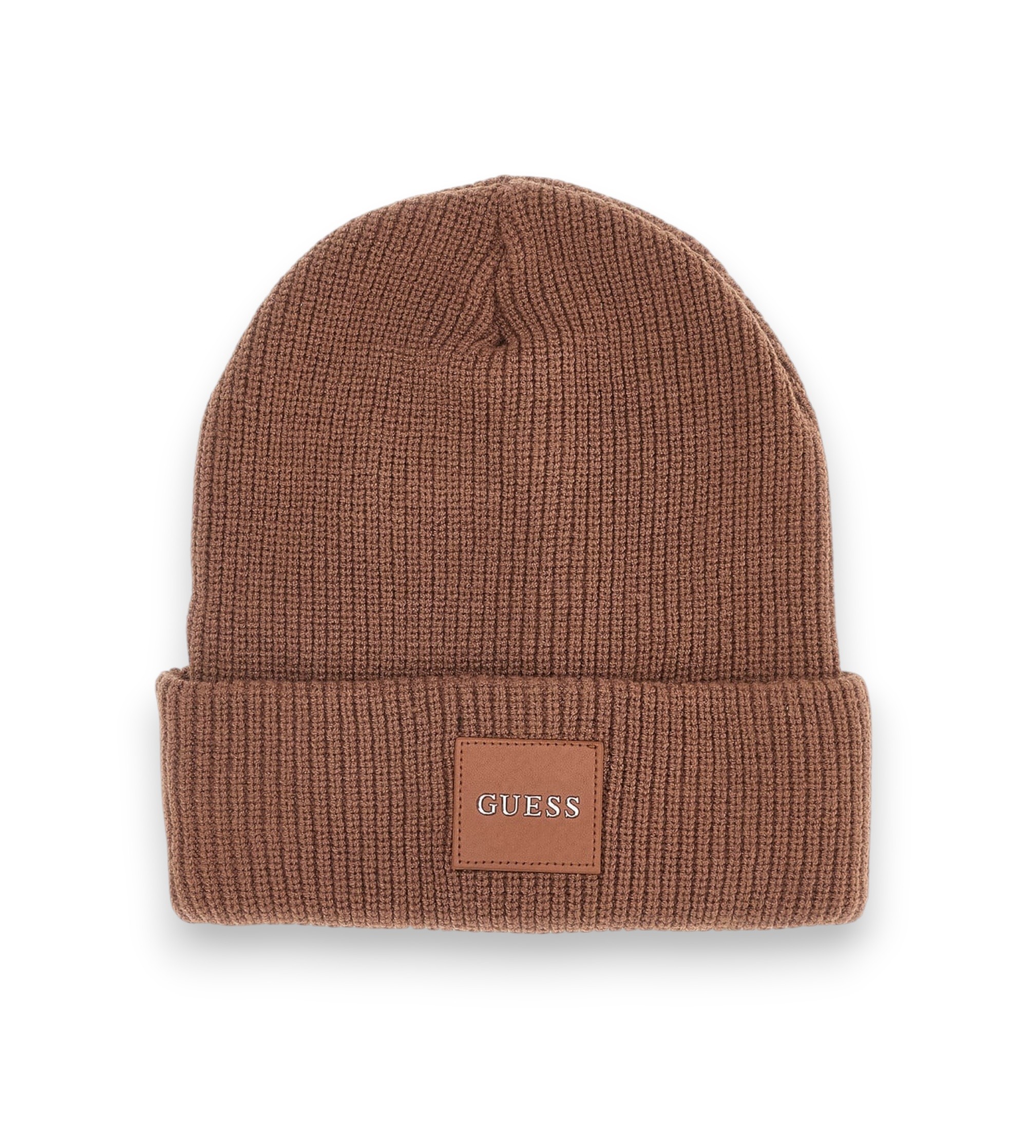 Guess für Herren. AM9695POL01 Braune Strickmütze (M), Lässig, Viskose