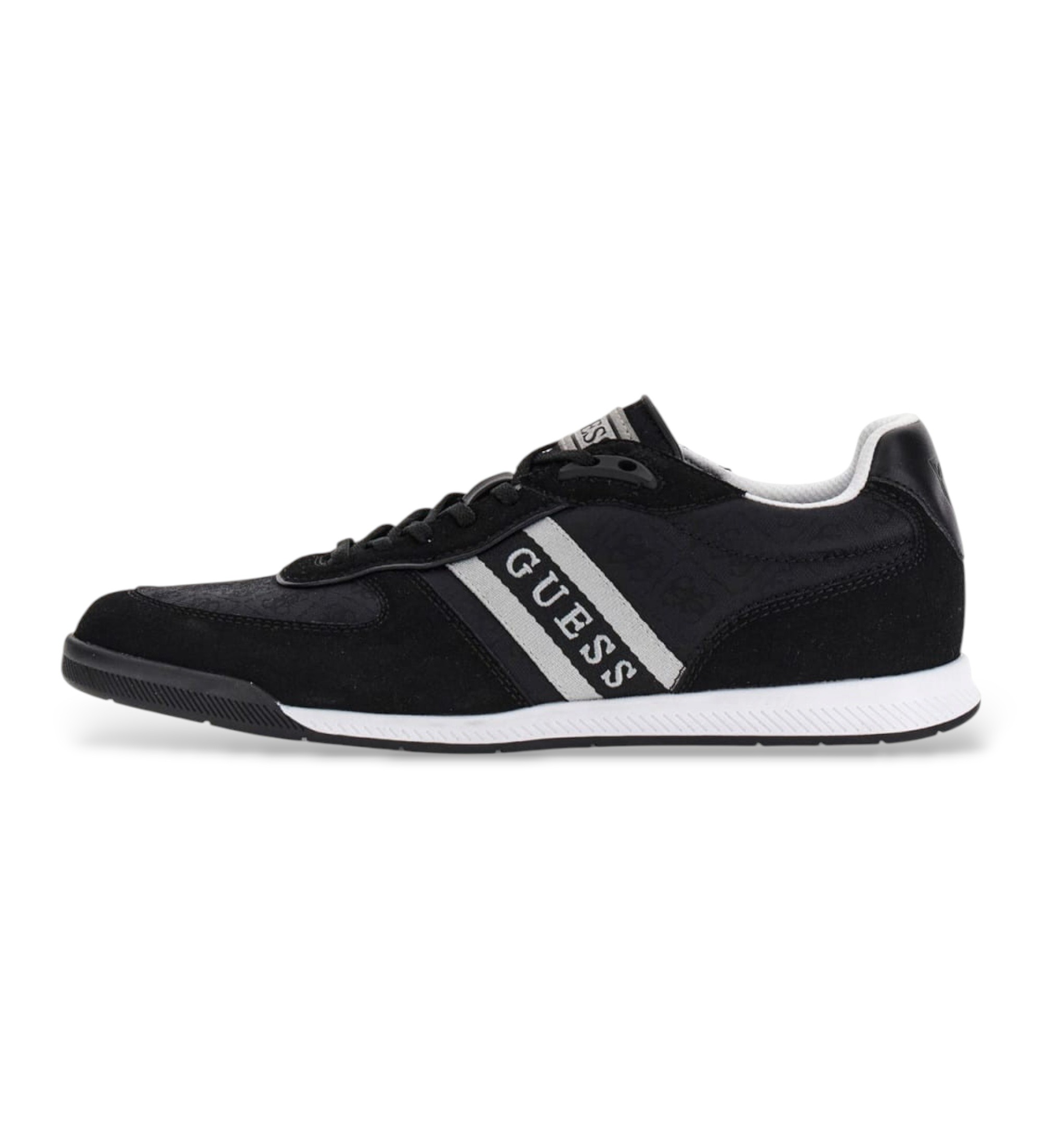 Guess für Herren. FMTDIVSUE12 Divin-Turnschuhe, schwarz (40), Stoff, Wohnung, Schnürsenkel, Lässig