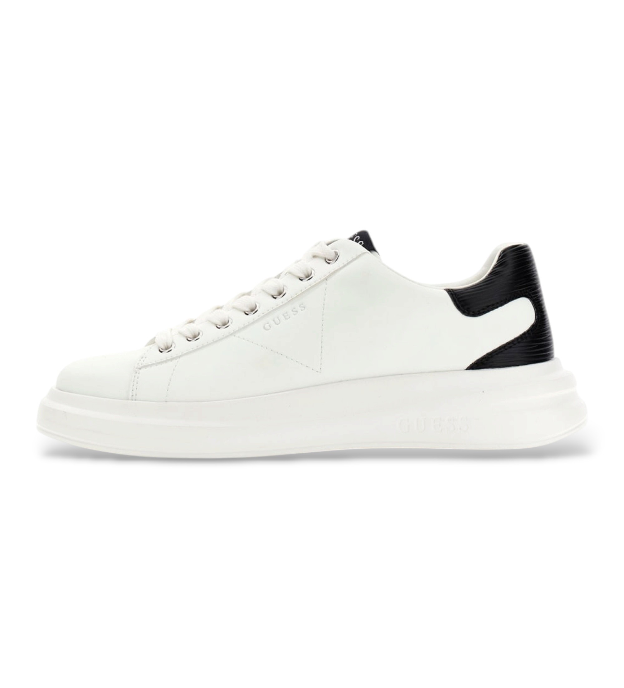 Guess für Herren. FMTEL4LEA12 Sneaker Elba Weiß (40), Wohnung, Schnürsenkel, Lässig