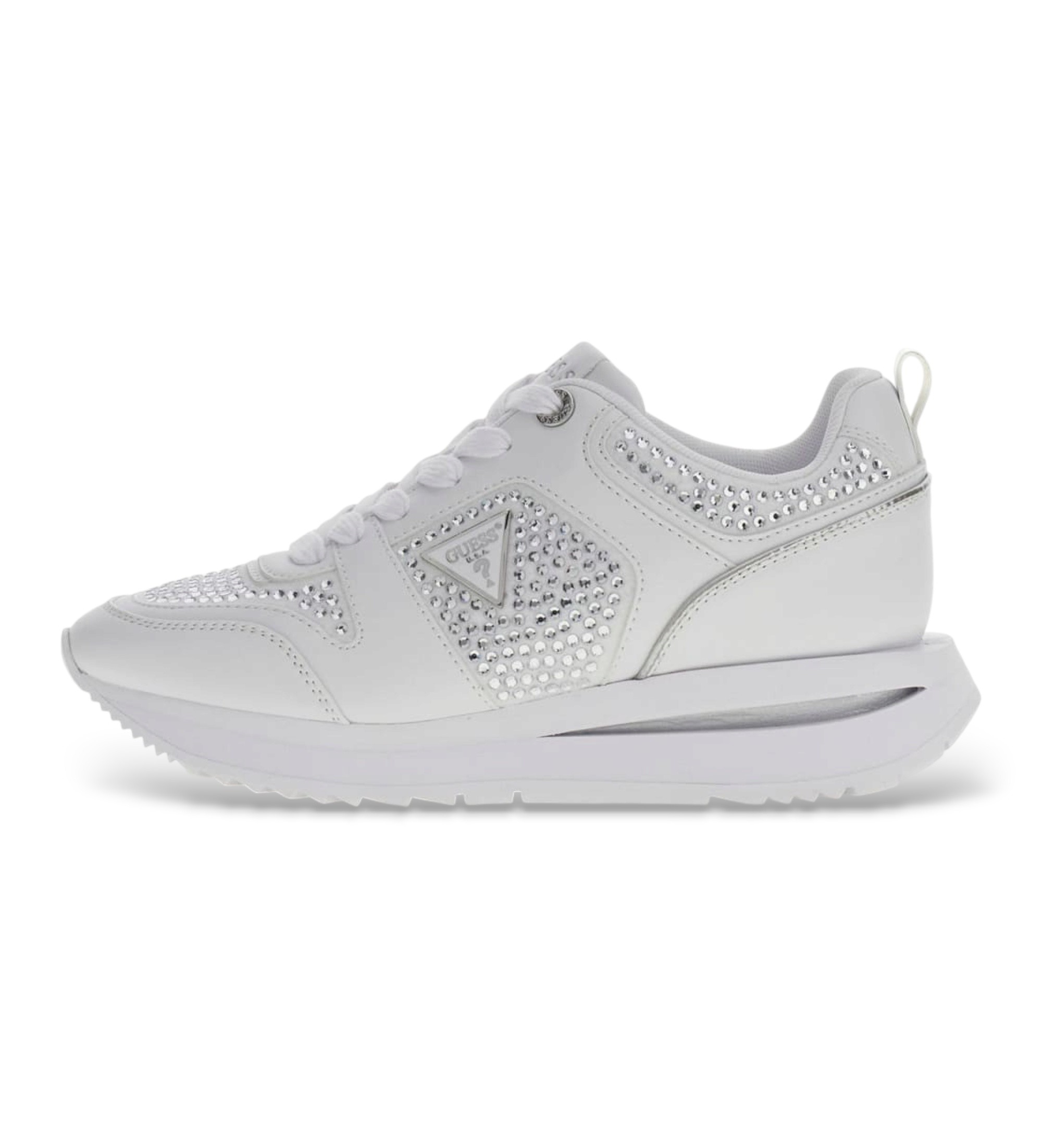Guess für Damen. FLTEV2ELE12 Sneaker Evory weiß (41), Wohnung, Schnürsenkel, Lässig