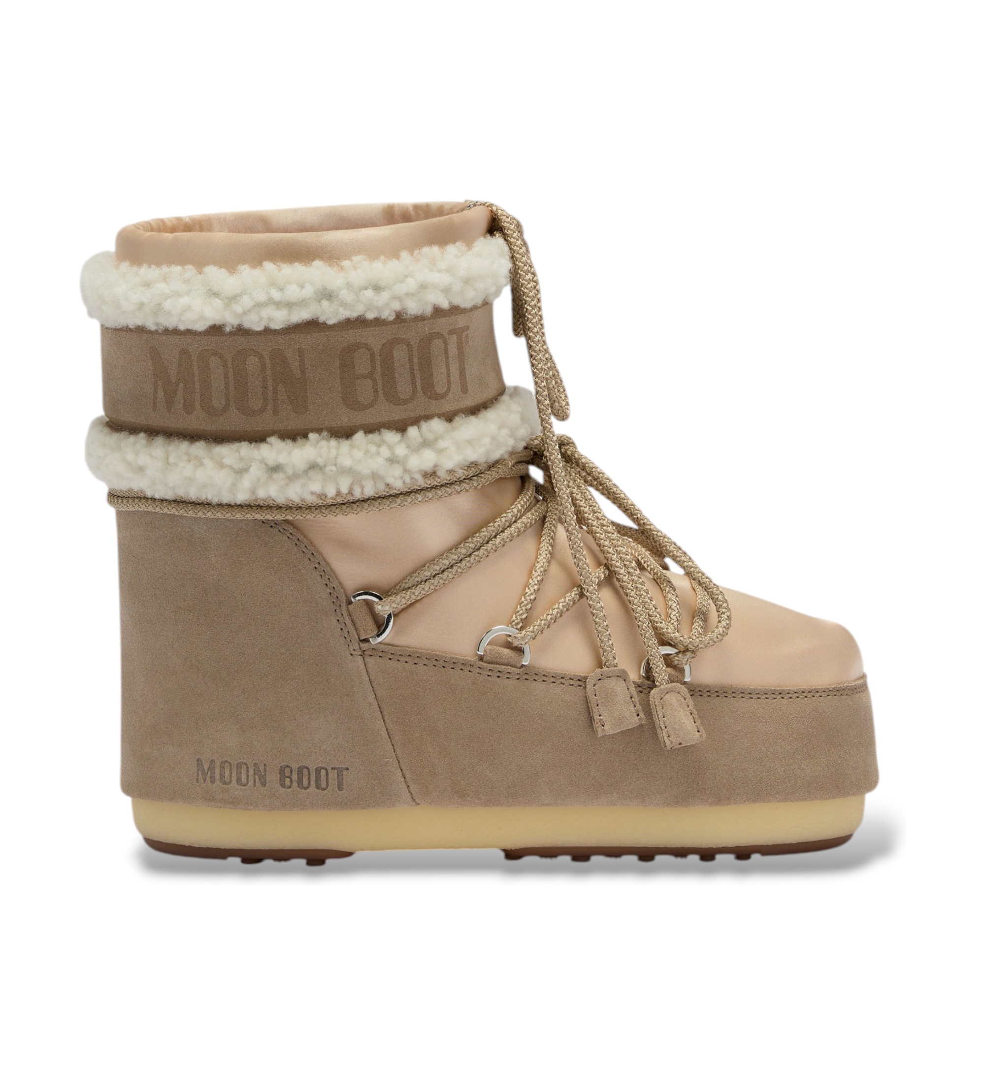 Moon Bootvoor vrouwen. 80D1409910 Icon Low Pearly Plus suède laarzen bruin (39/41), Beige, Plat, Veters, Casual