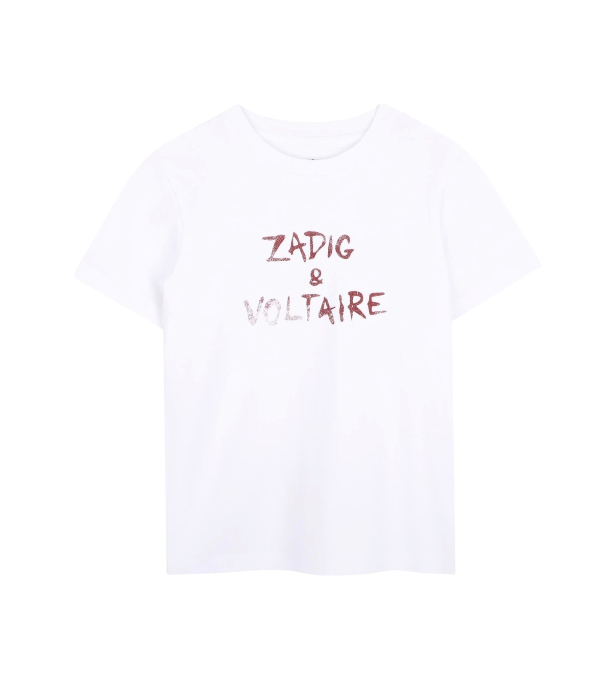 Zadig & Voltaireunisex voor kinderen. X60628 T-shirt Print wit (12Y= 150cm), Casual, Korte mouwen, Biologisch katoen, kinderkleding