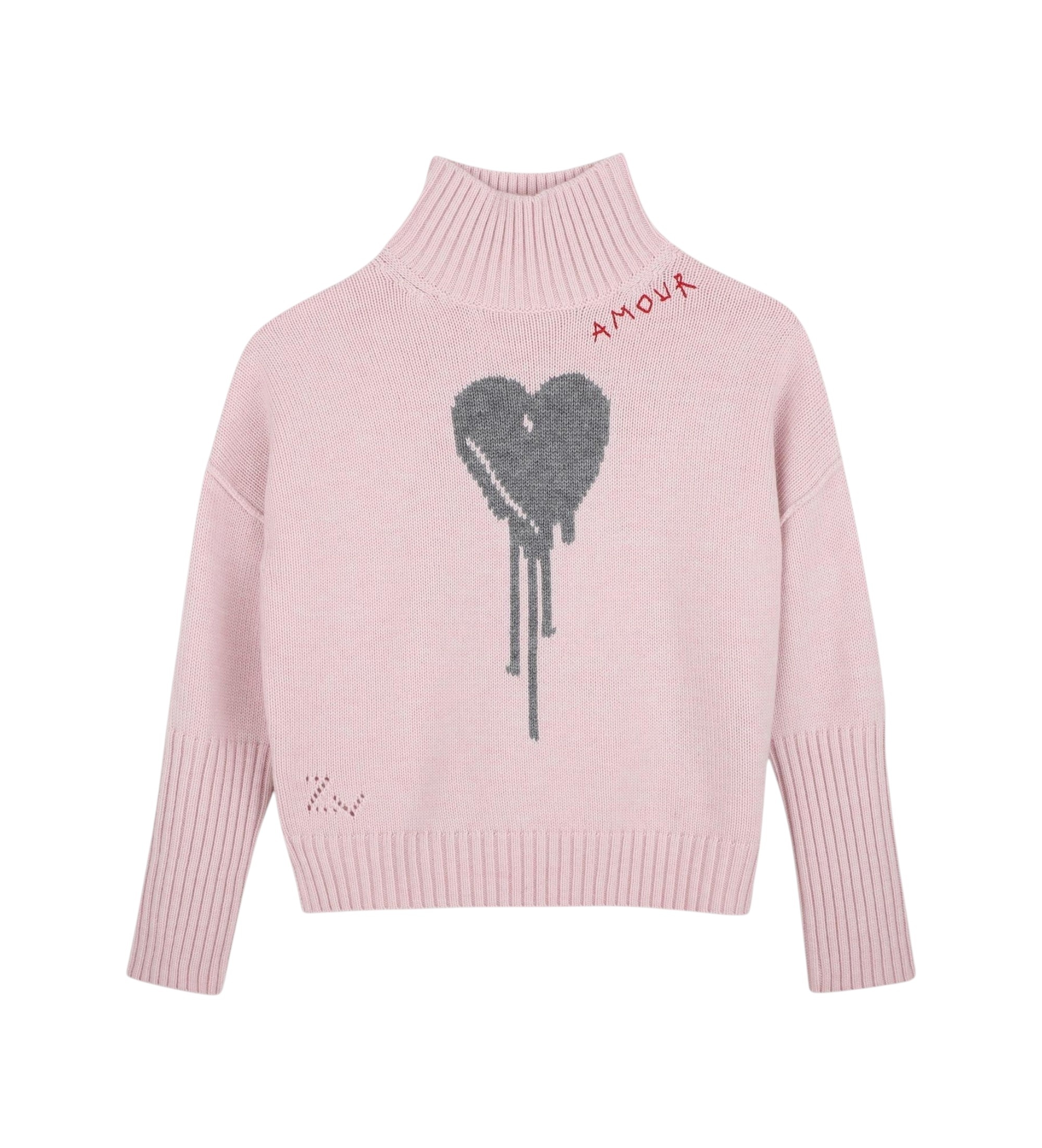 Zadig & Voltairevoor meisjes. X60807 Jersey Hear roze (16Y= 162cm), Casual, Wol, Lange mouwen, kinderkleding
