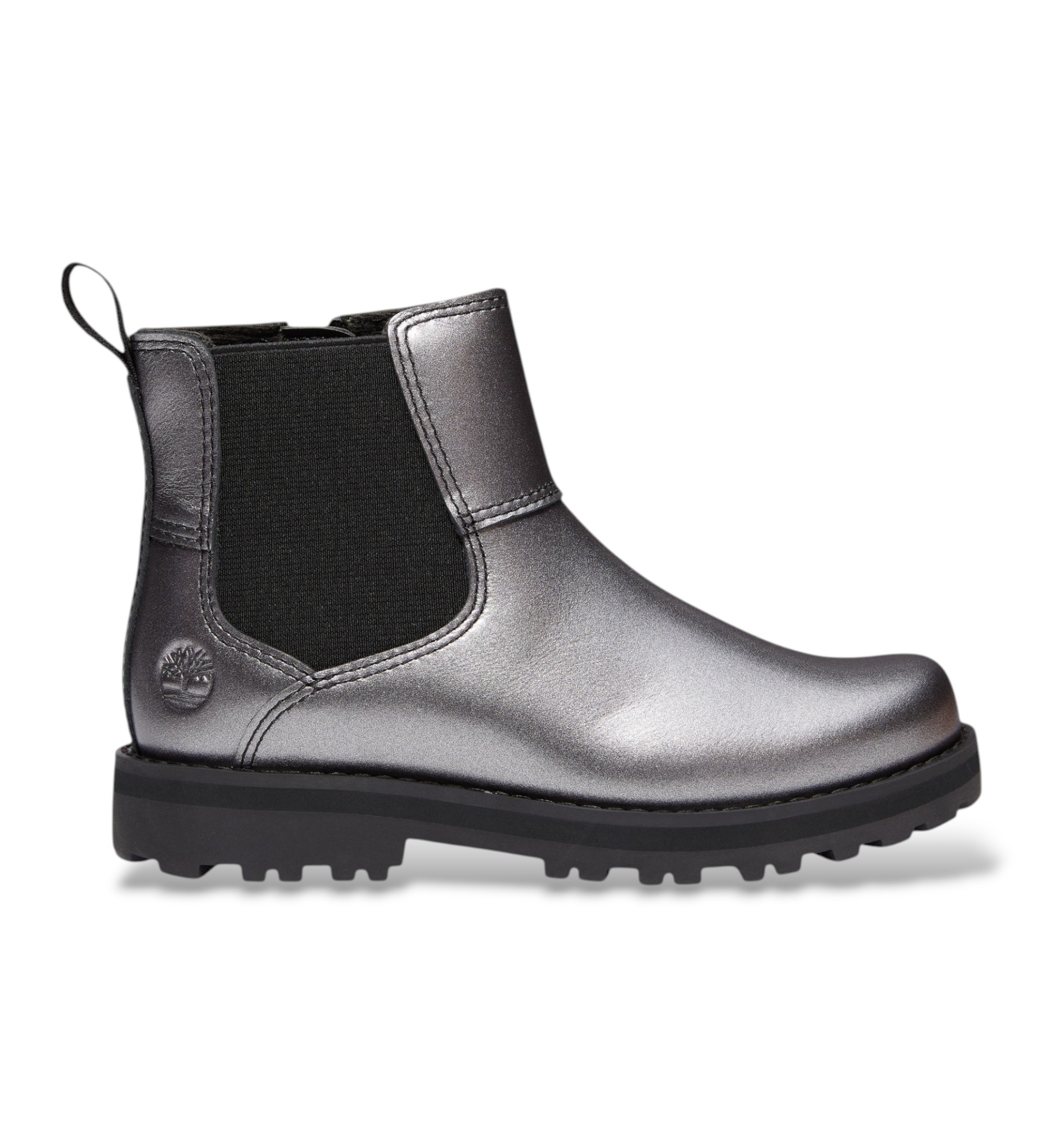 Timberland Unisex für Kinder. TB0A6BHAANO1 Chelsea-Stiefeletten aus Leder Courma Kid grau (31), Silber, Wohnung, Reißverschluss, Lässig, Kin