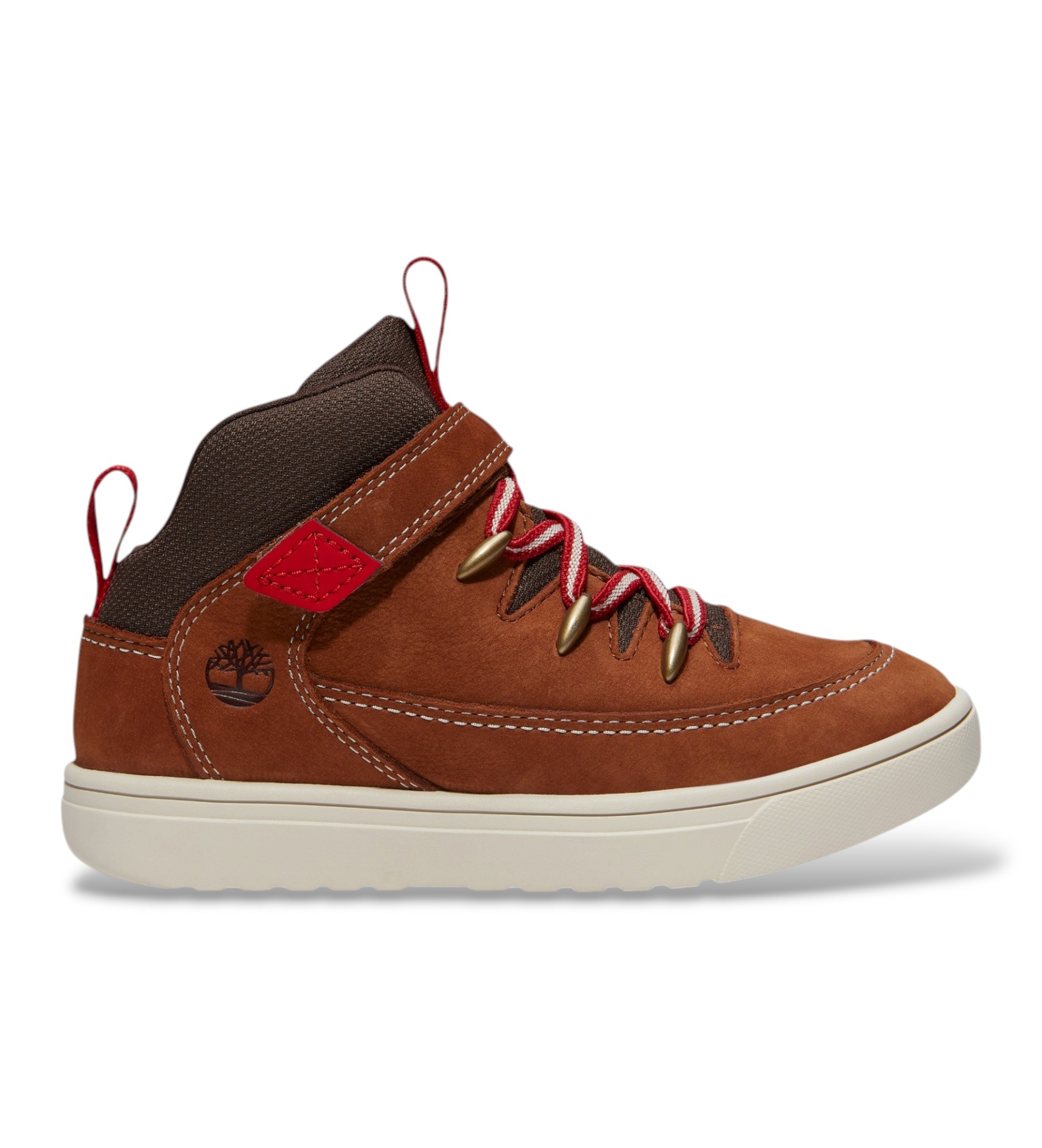Timberland Unisex für Kinder. TB0A5PVHA4H1 Lederturnschuhe Lisbon Street braun (37), Wohnung, Schnürsenkel, Klettverschluss, Lässig, Kinderb