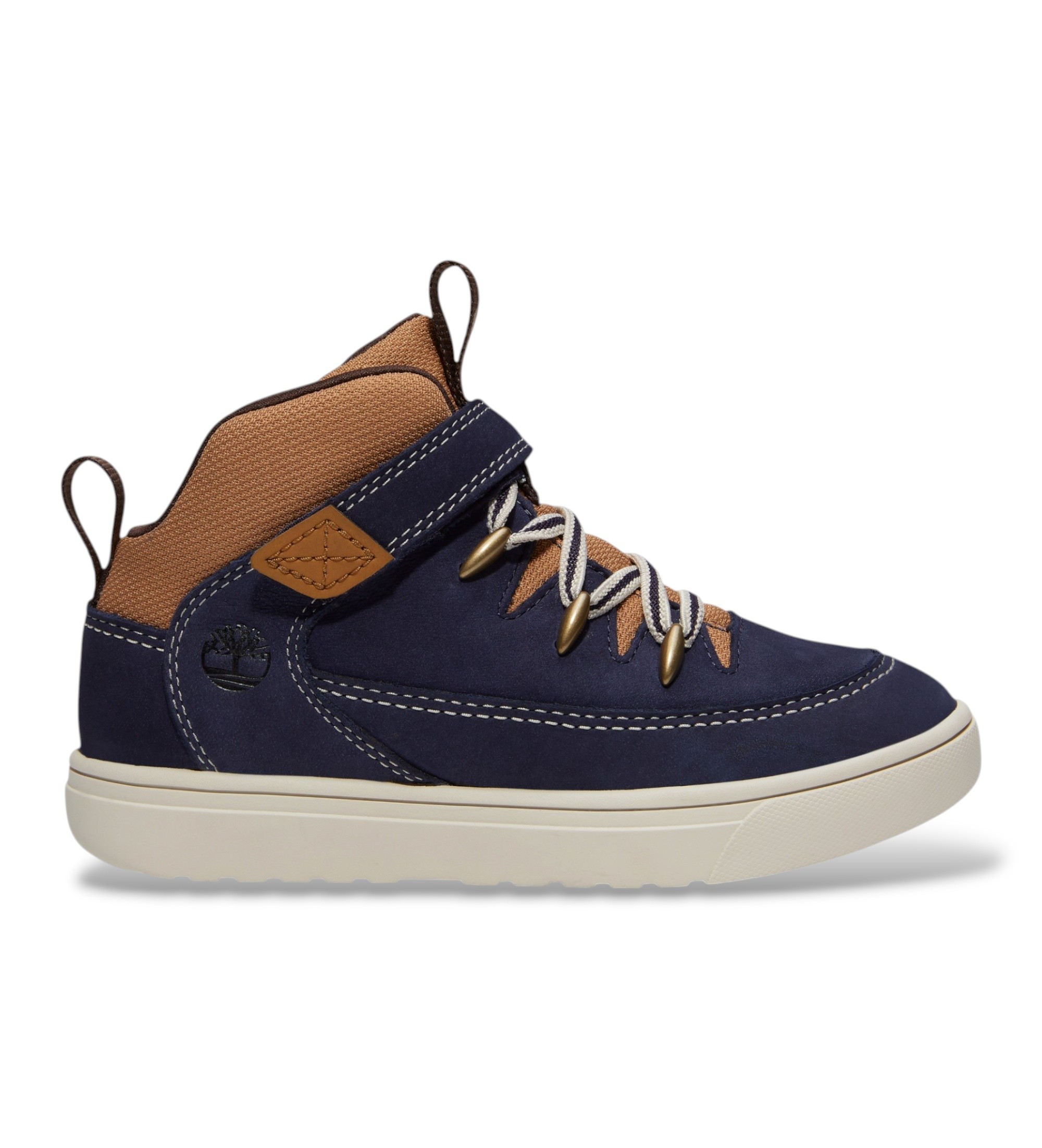 Timberland Unisex für Kinder. TB0A5PVHAAV1 Lisbon Street Sneaker aus Leder, marineblau (36), Wohnung, Schnürsenkel, Klettverschluss, Lässig,