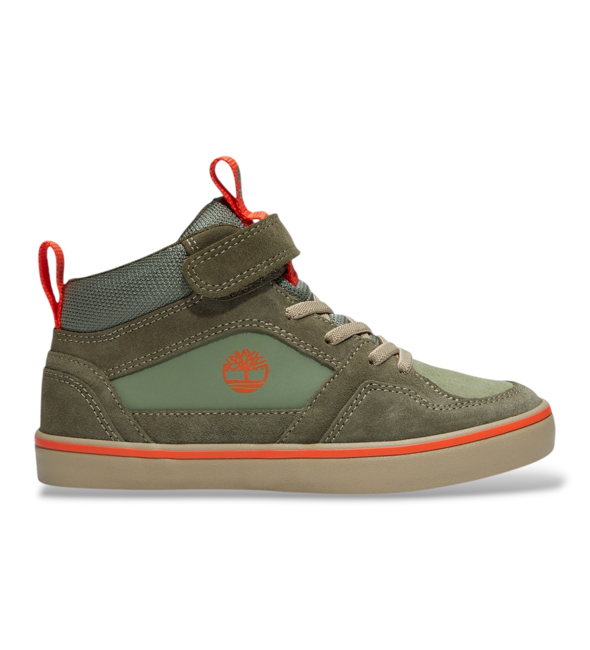 Timberland Unisex für Kinder. TB0A27ZXAPJ1 Stone Jump Sneaker aus Leder grün (23.5), Wohnung, Klettverschluss, Lässig, Kinderbekleidung