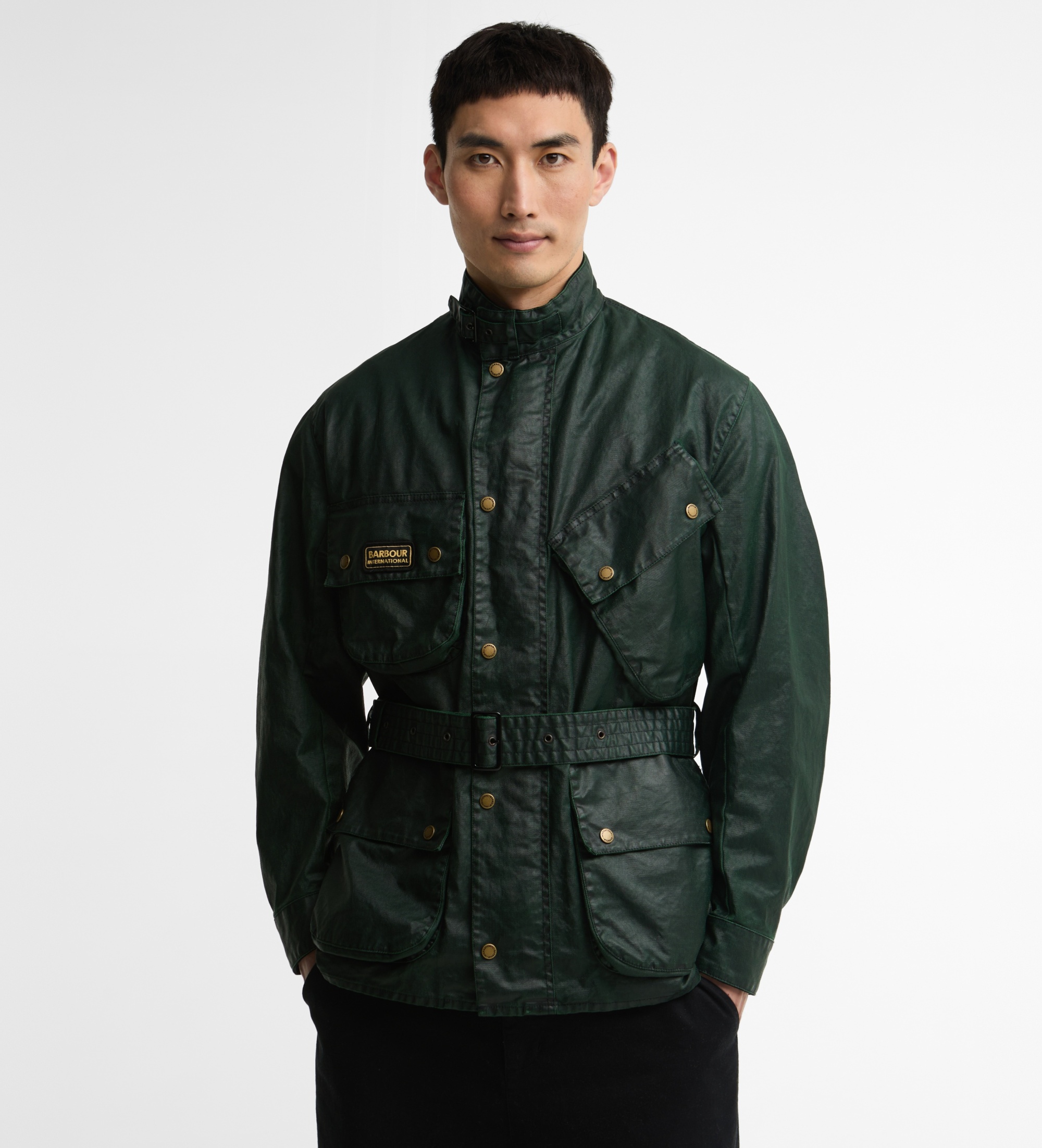 Barbour für Herren. MCA1155 Jacke Distressed 90th Anniversary A7 dunkelgrün (40), Lässig, Baumwolle