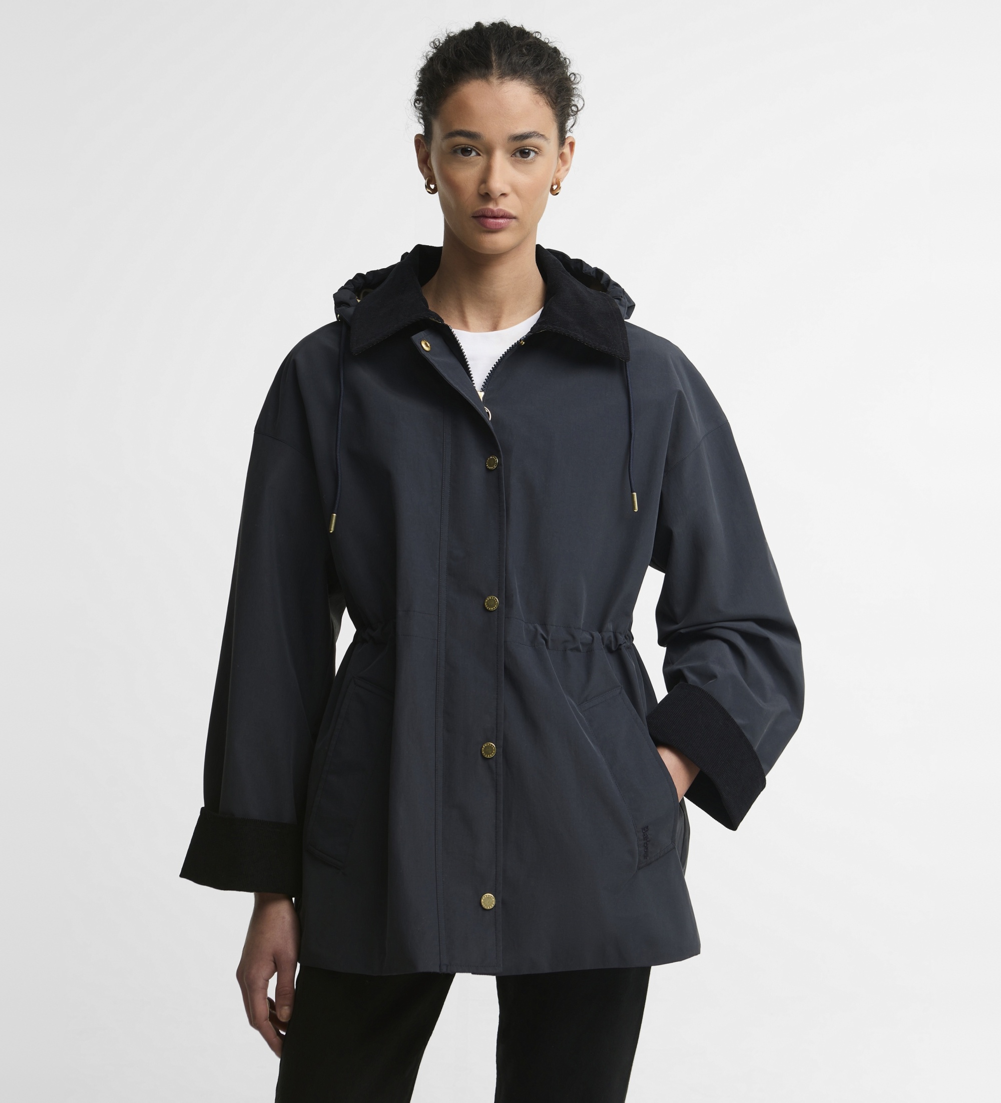 Barbour für Damen. LSP0355 Evelyn Showerproof Jacke dunkelblau (M), Lässig, Polyamid, Marine