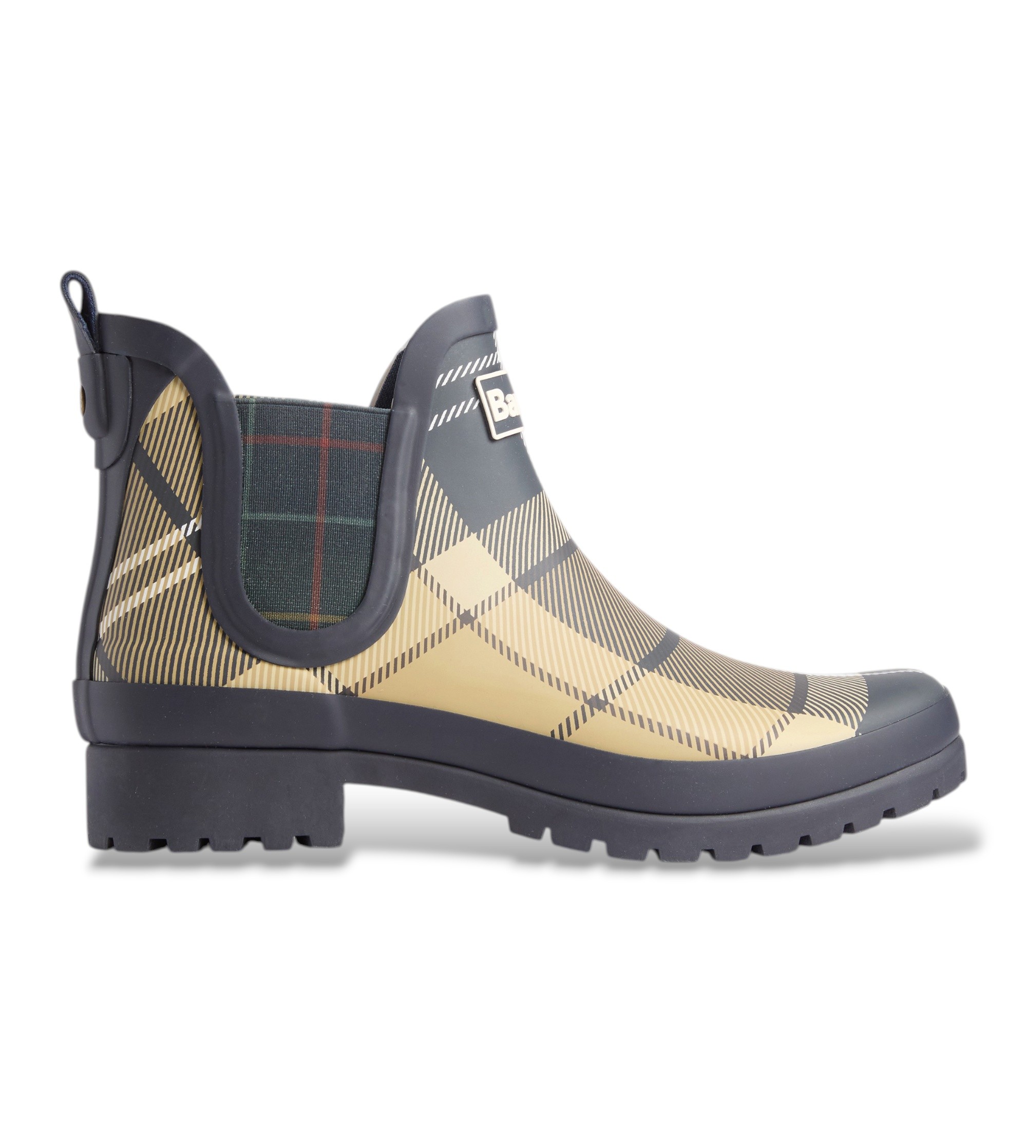 Barbour für Damen. LRF0091 Mallow Chelsea Welly Stiefel Birchwood Tartan (7), Beige, Wohnung, Keine, Draußen