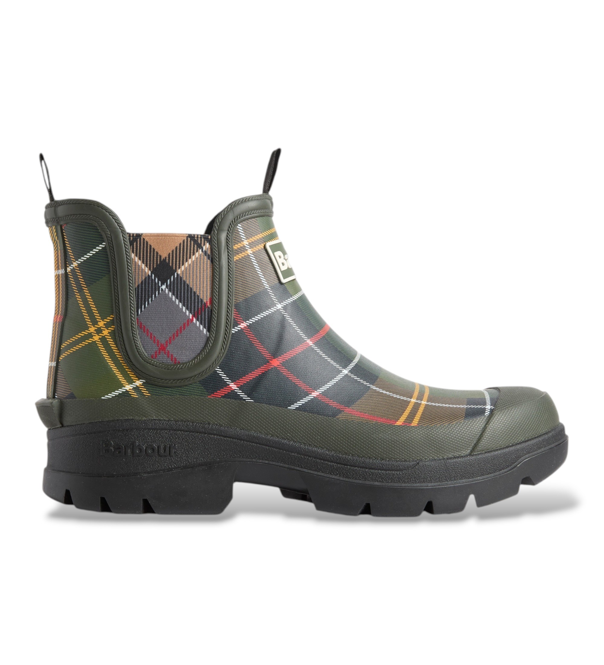 Barbour für Damen. LRF0099 Nimbus Chelsea Welly Stiefel klassisches Tartan (7), Beige, Wohnung, Keine, Draußen