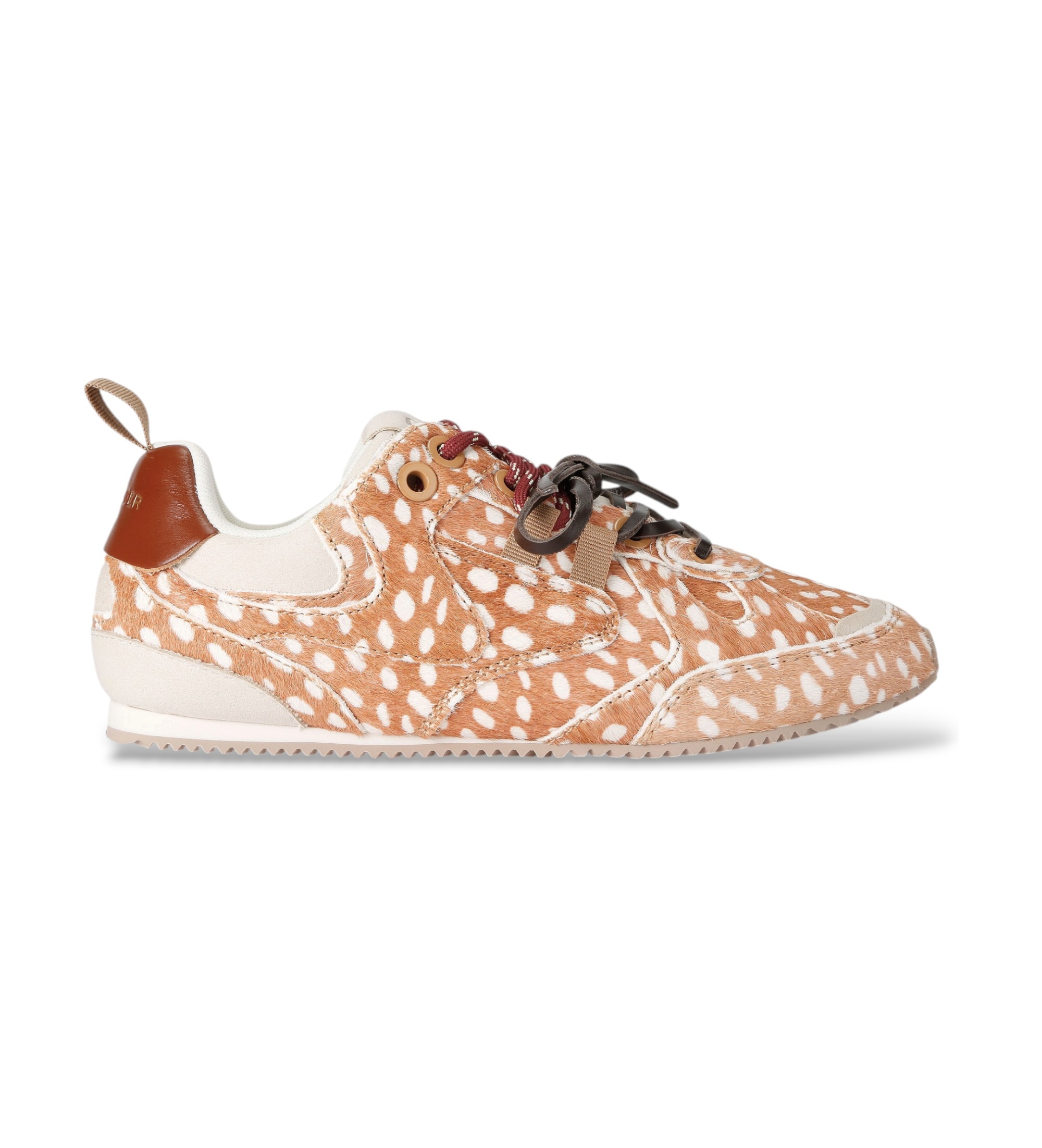 Kurt Geigervoor vrouwen. 5991146019 Beige Slim Runner-sneakers (39), Leer, Plat, Veters, Casual, Dierenprint