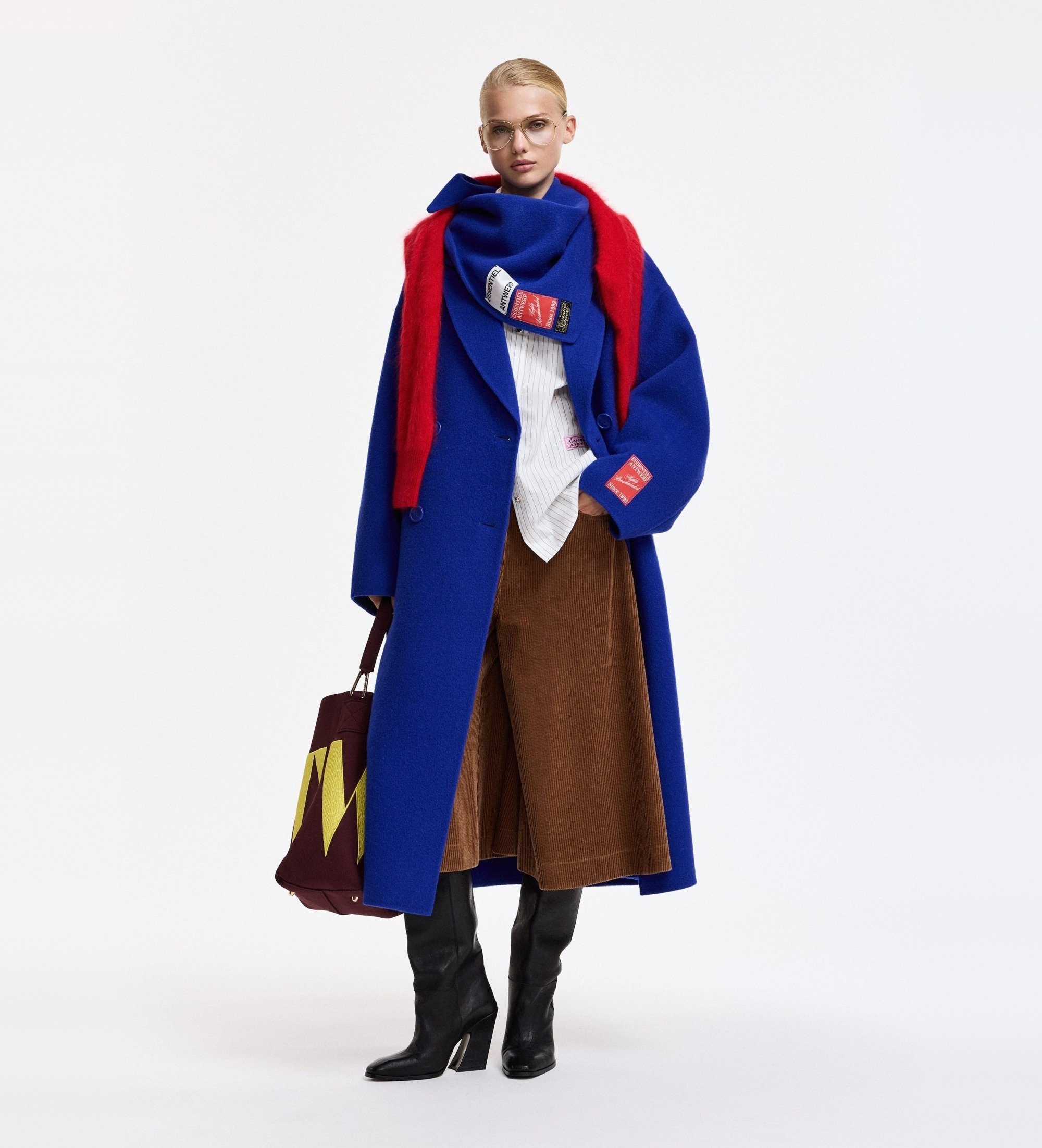 Essentiel Antwerp für Damen. KELP Doppelseitiger Mantel Kelp blau (XS), Wolle, Klassisch