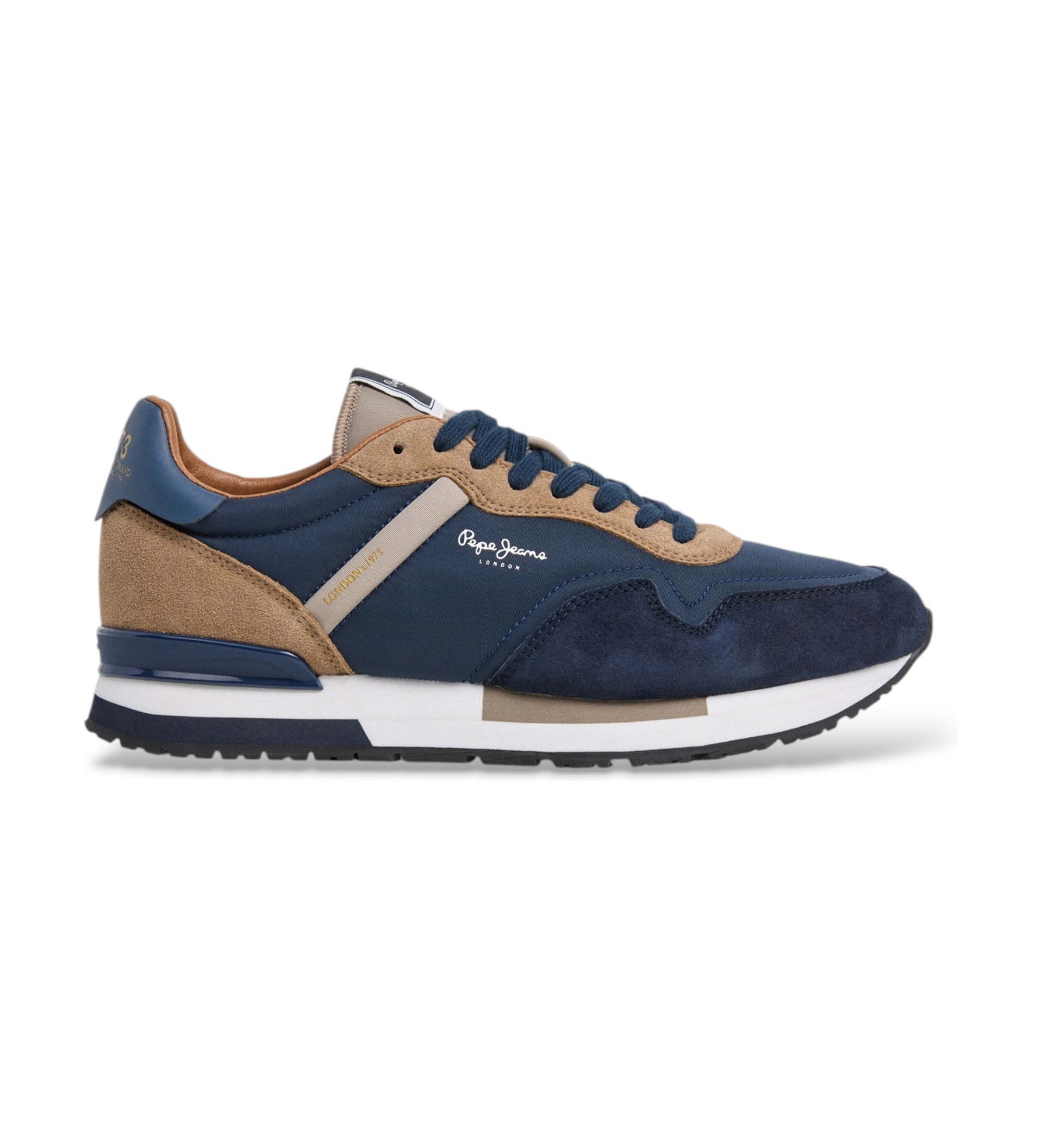 Pepe Jeansvoor mannen. PMS400037 Marineblauwe Hailon Basic sneakers (44), Stof, Plat, Veters, Casual, Sportief