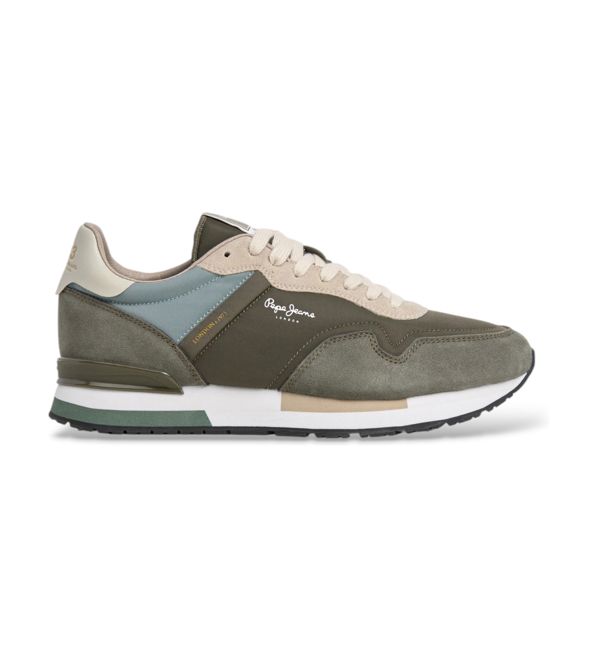 Pepe Jeansvoor mannen. PMS400037 Groene Hailon Basic sneakers (45), Stof, Plat, Veters, Casual, Sportief
