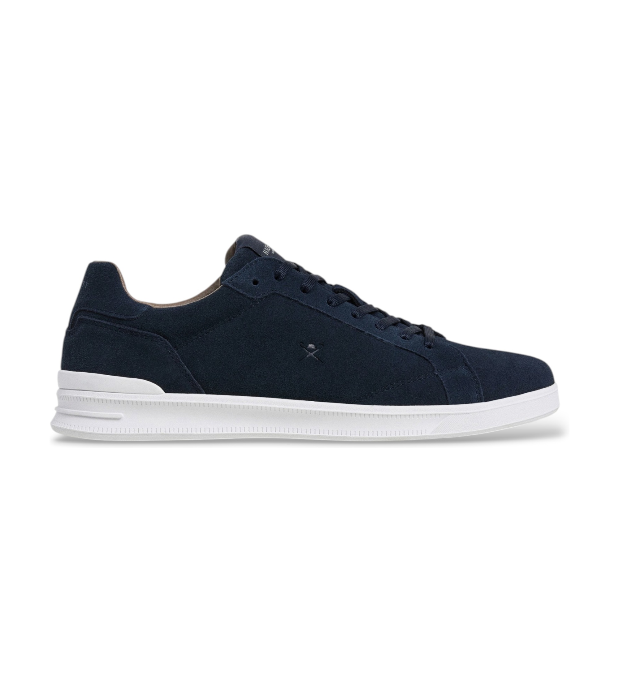 Hackett Londonvoor mannen. HMS200128 Brando Soft marineblauwe leren sneakers (42), Plat, Veters, Casual