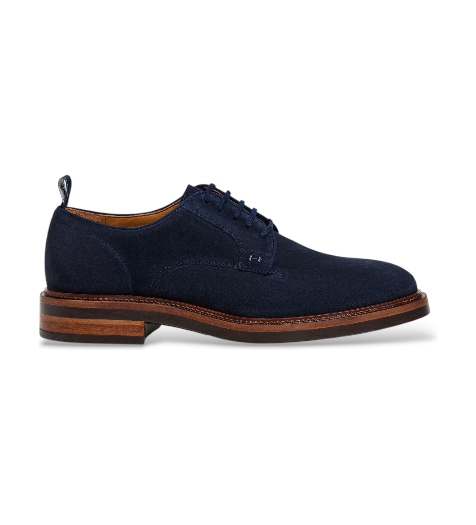 Hackett Londonvoor mannen. HMS21487 Donkerblauwe derby-schoenen Egmont (43), Plat, Veters, Casual, Klassiek, Marineblauw