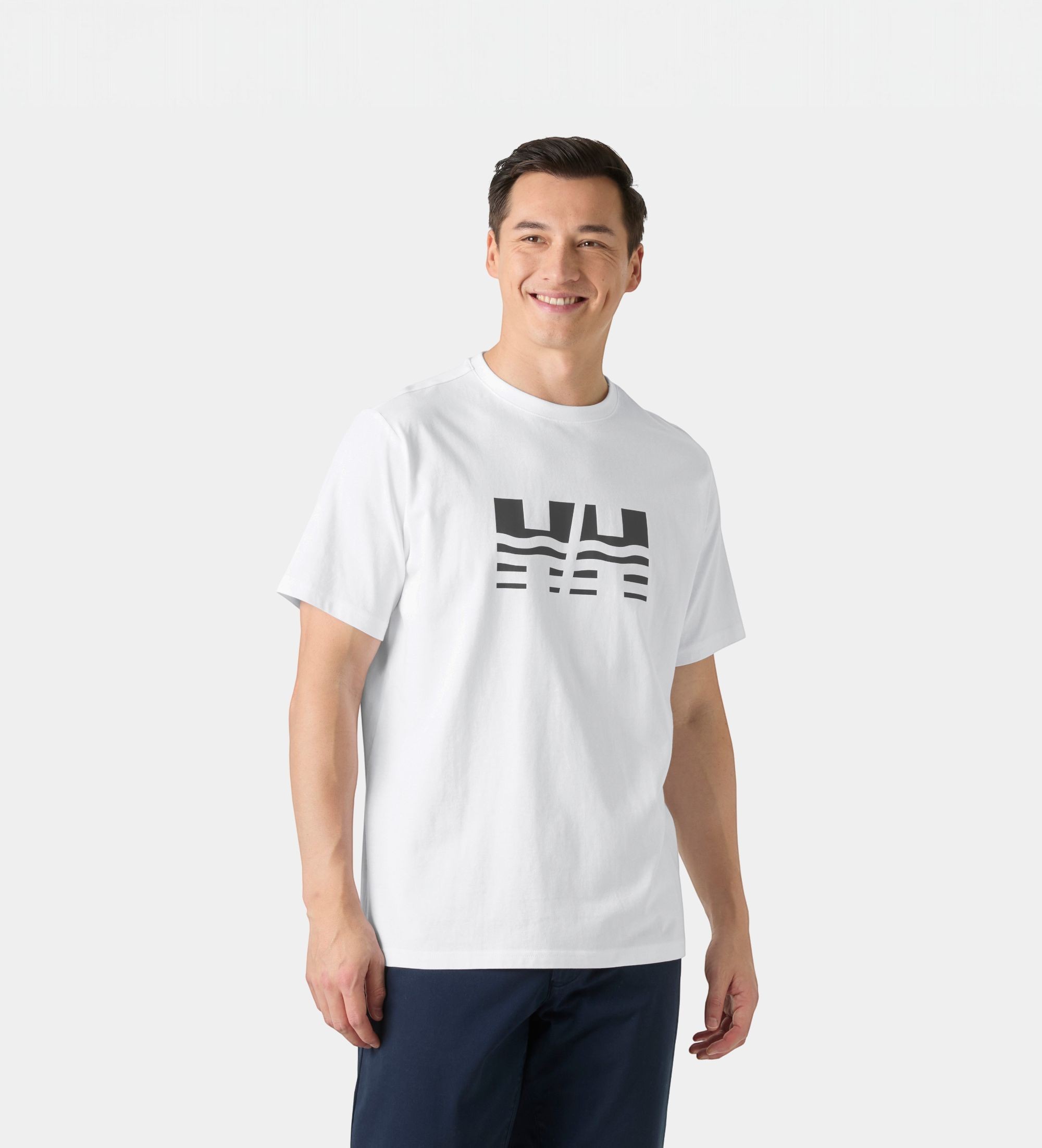 Helly Hansenvoor mannen. 54599 Core Graphic 2.0 T-shirt wit (L), Casual, Katoen, Korte mouwen