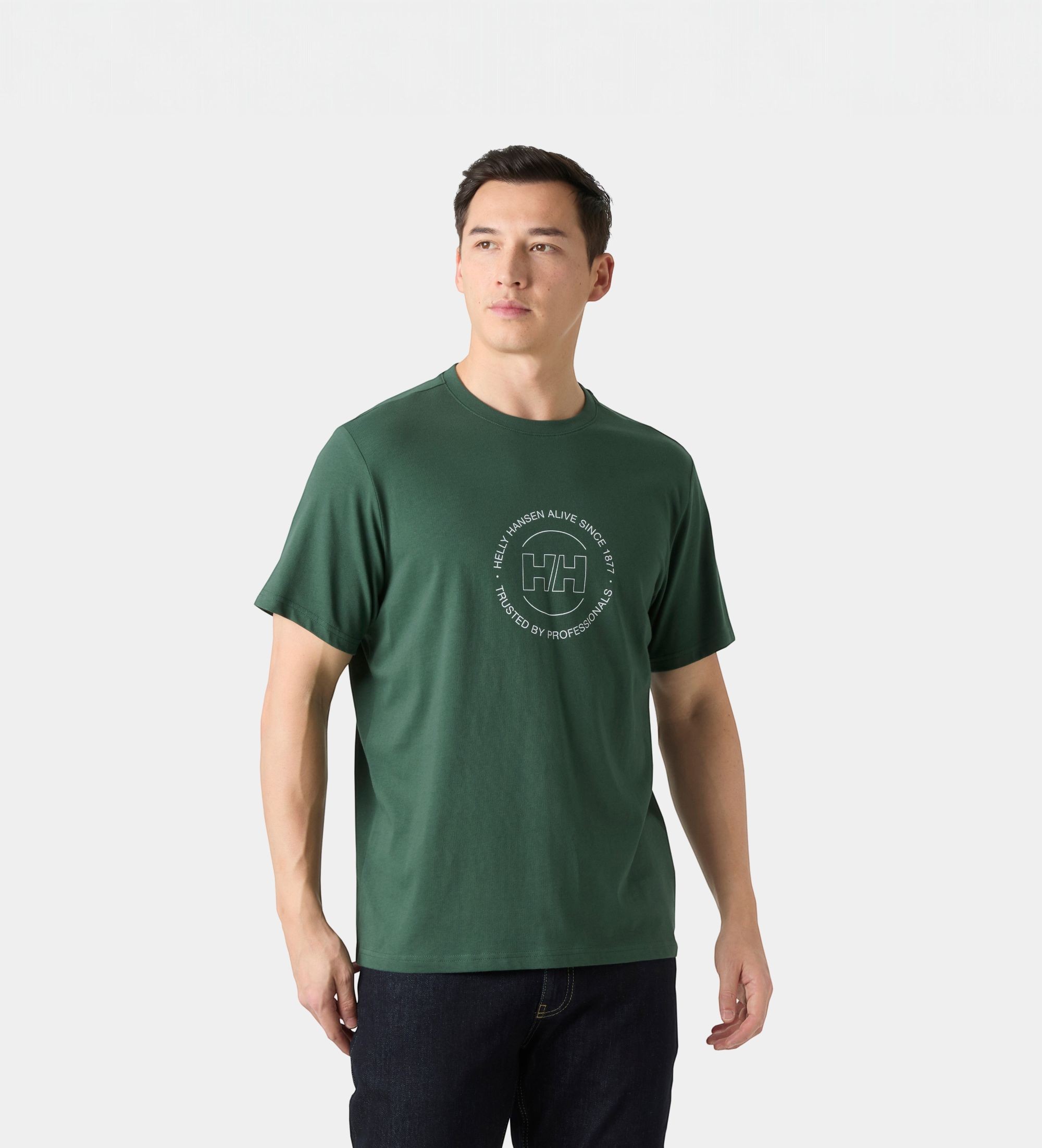 Helly Hansenvoor mannen. 54599 Core Graphic 2.0 T-shirt groen (S), Casual, Katoen, Korte mouwen