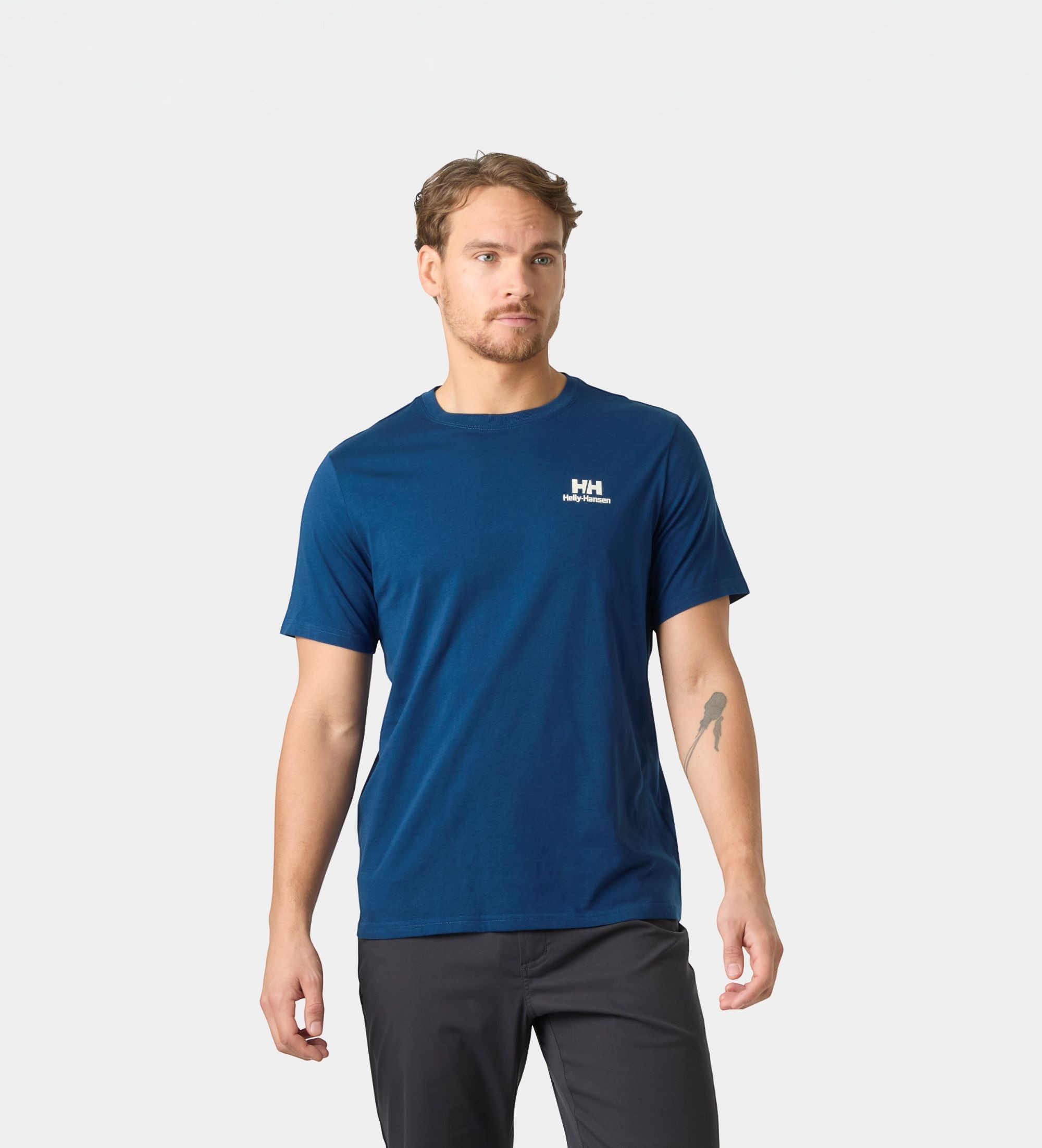Helly Hansenvoor mannen. 63500 Nord Graphic T-shirt blauw (M), Casual, Katoen, Korte mouwen