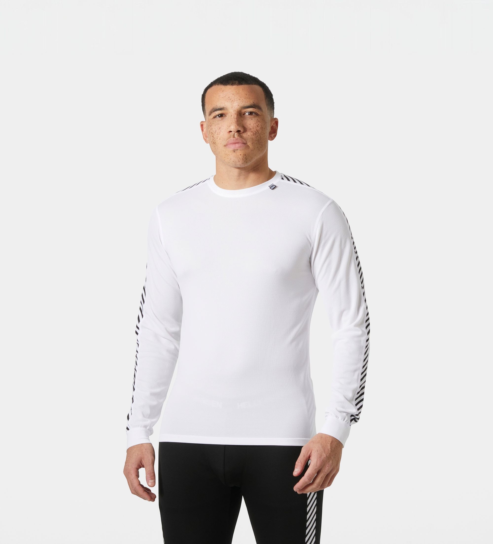 Helly Hansenvoor mannen. 48800 HH Lifa Stripe thermoshirt wit (S), Sportief, Lange mouwen, Polypropyleen