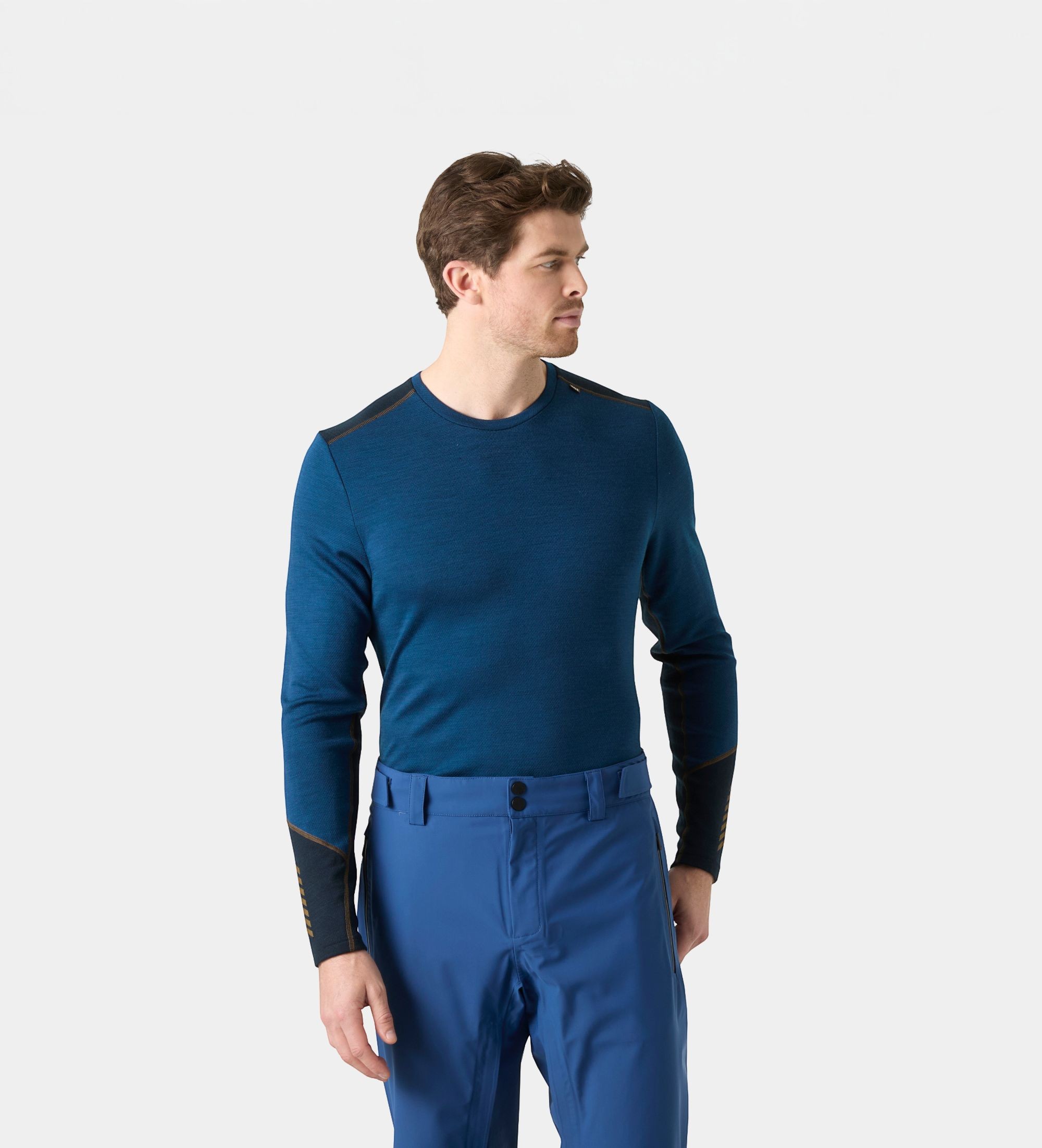 Helly Hansenvoor mannen. 49364 Lifa Merino Midweight thermoshirt blauw (S), Sportief, Wol, Lange mouwen