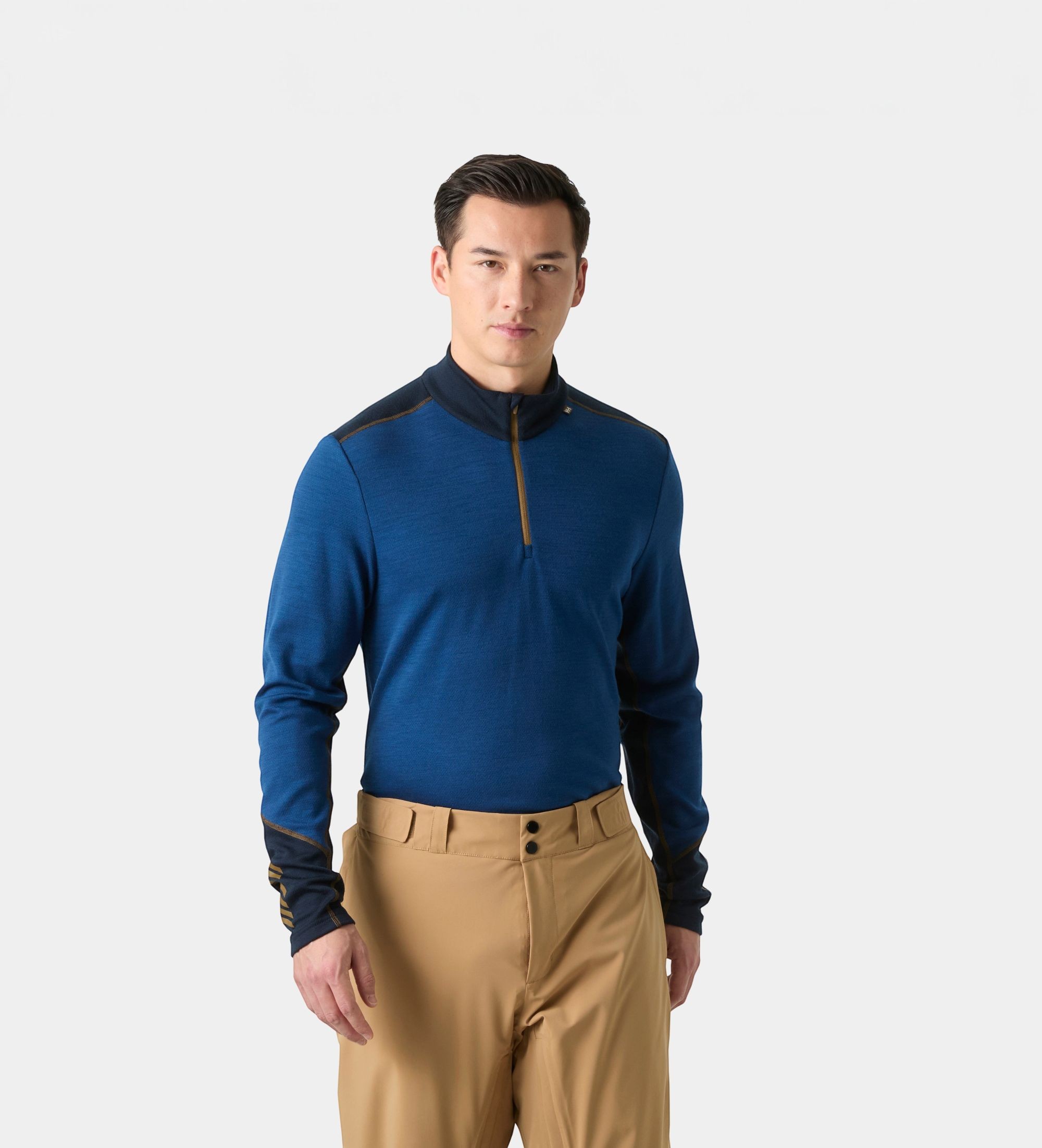 Helly Hansenvoor mannen. 49363 Lifa Merino Midweight thermoshirt met halve rits blauw (S), Sportief, Wol, Lange mouwen