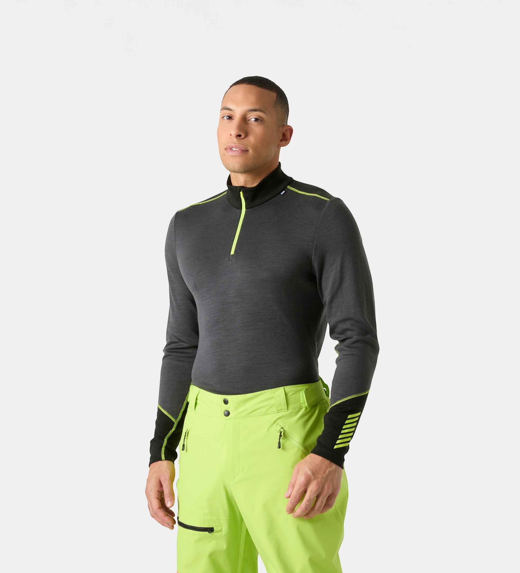Helly Hansenvoor mannen. 49363 Thermoshirt met halve rits Lifa Merino Midweight grijs (L), Sportief, Wol, Lange mouwen