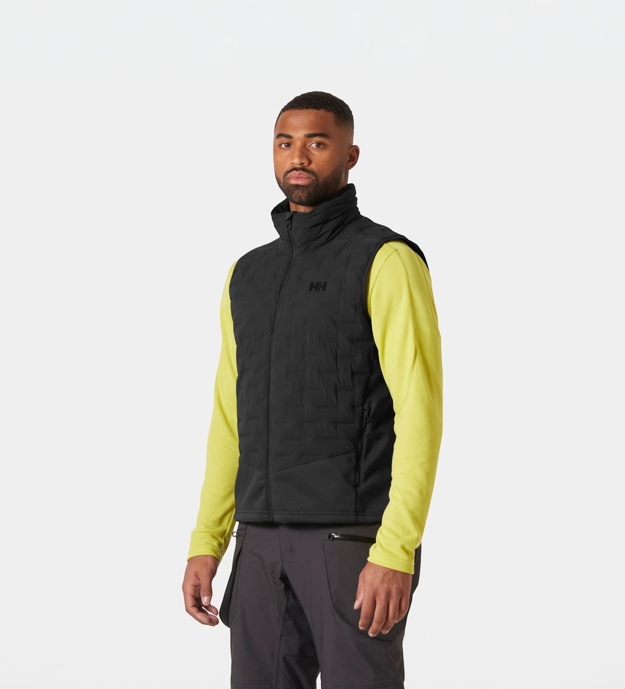 Helly Hansenvoor mannen. 34491 Grijs geïsoleerd HP Hybrid Stretch bodywarmer (XXL), Zwart, Casual, Polyamide