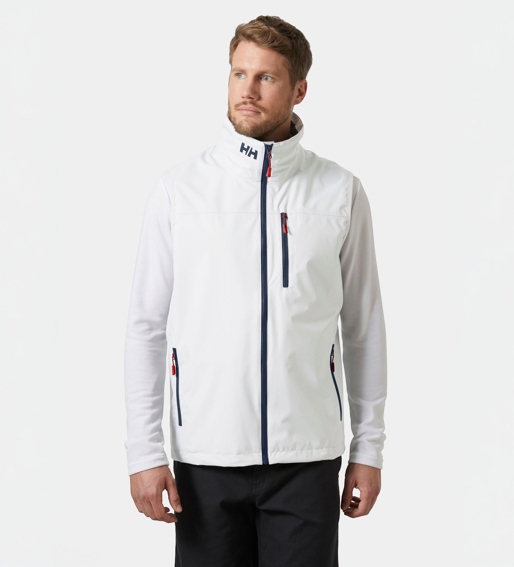 Helly Hansenvoor mannen. 34446 Nautisch vest Crew 2.0 wit (XXL), Casual, Polyester