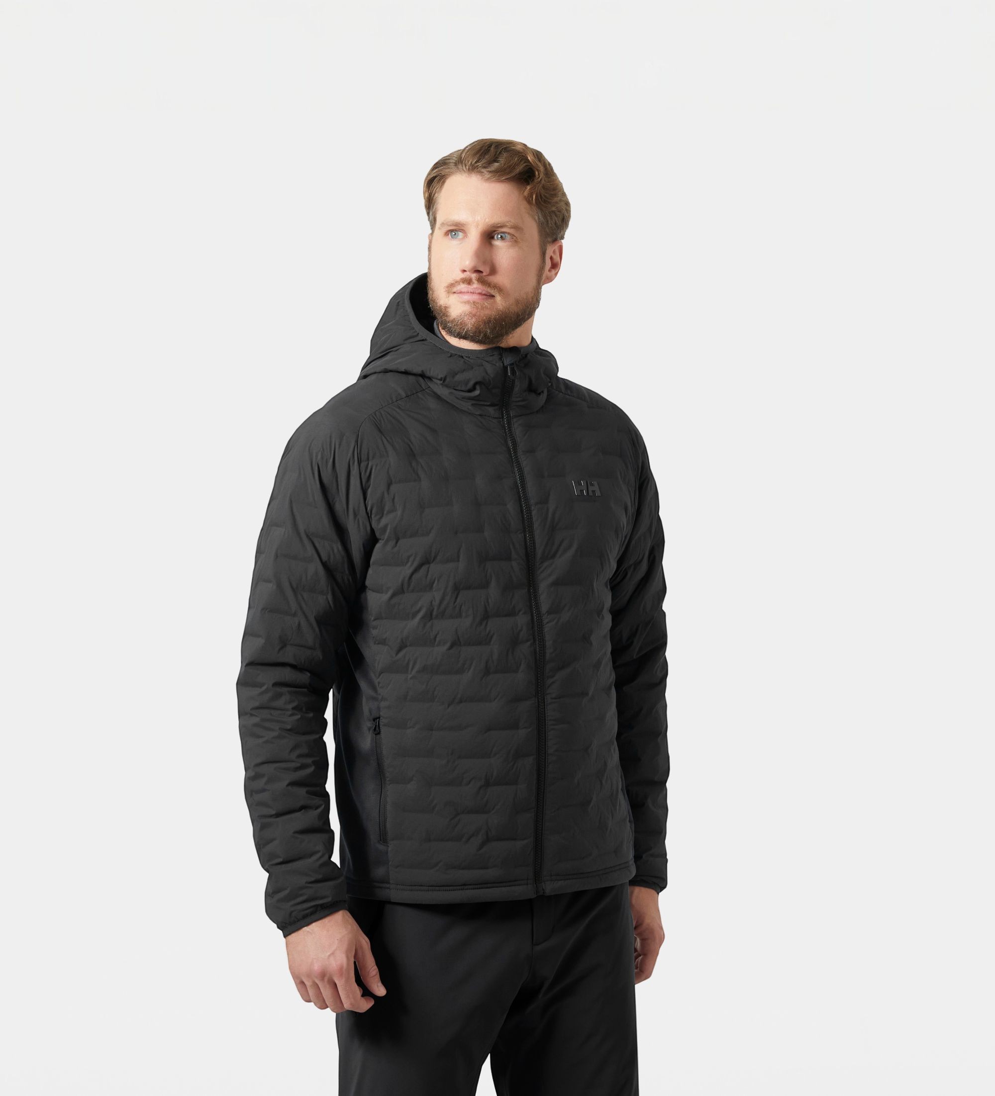 Helly Hansenvoor mannen. 34587 HP Hybrid Stretch geïsoleerd jack met capuchon grijs (XL), Casual, Polyamide