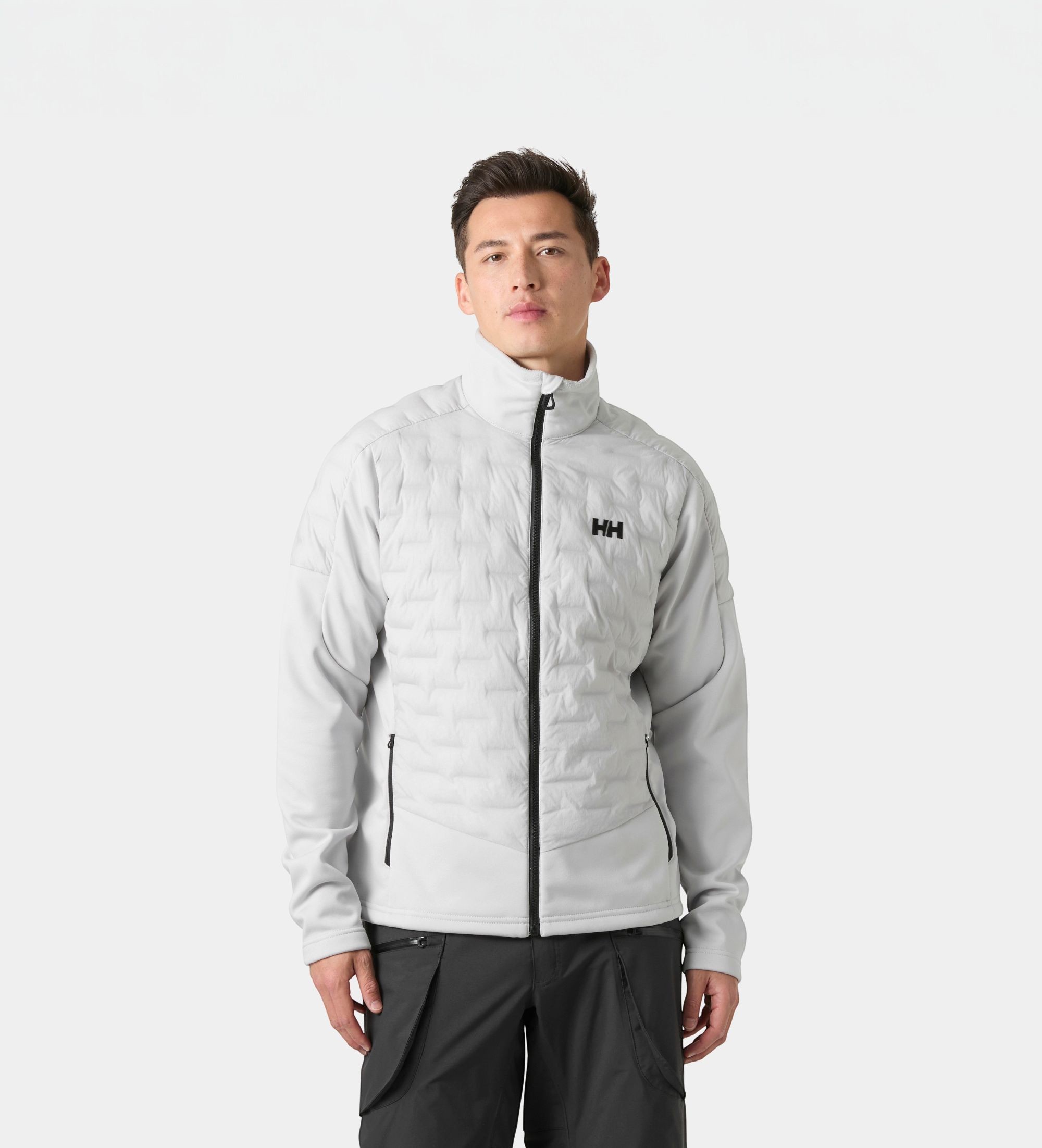 Helly Hansenvoor mannen. 34103 Grijswitte HP Hybrid Stretch isolerende jas (S), Casual, Polyamide, Buiten