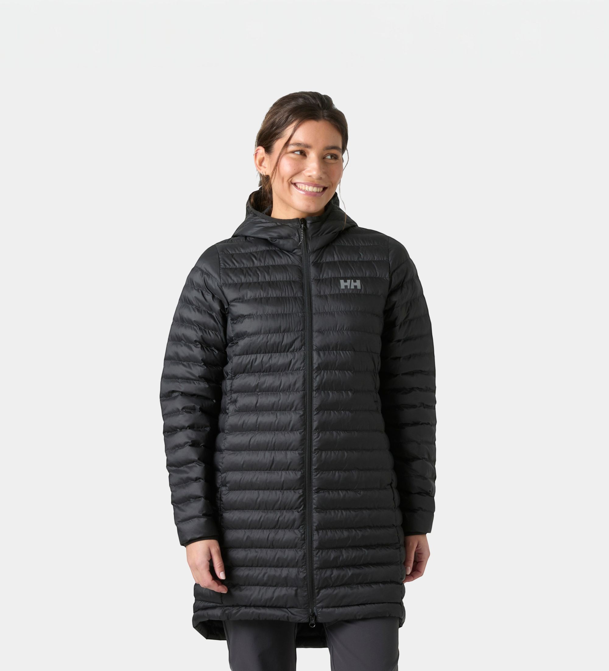 Helly Hansenvoor vrouwen. 63503 Lange geïsoleerde Sirdal jas met capuchon zwart (M), Casual, Polyester, Buiten