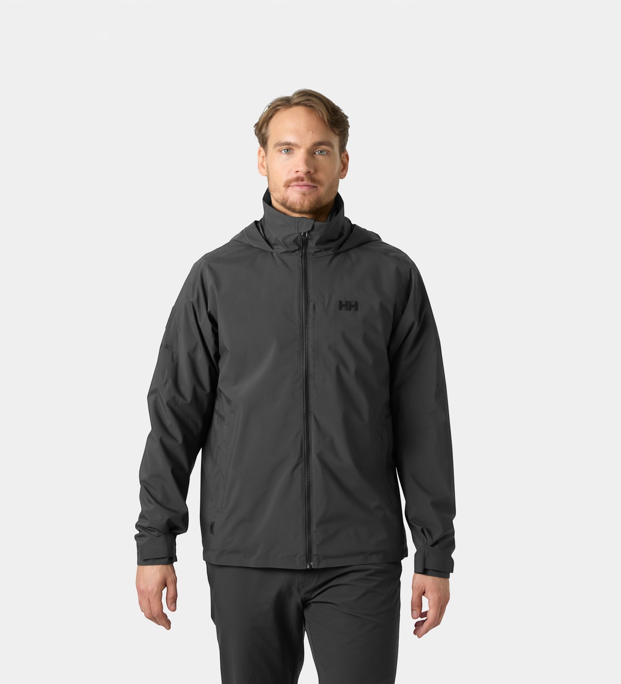 Helly Hansenvoor mannen. 34594 HP Racing Lifaloft capuchonjack grijs (XXL), Casual, Polyester
