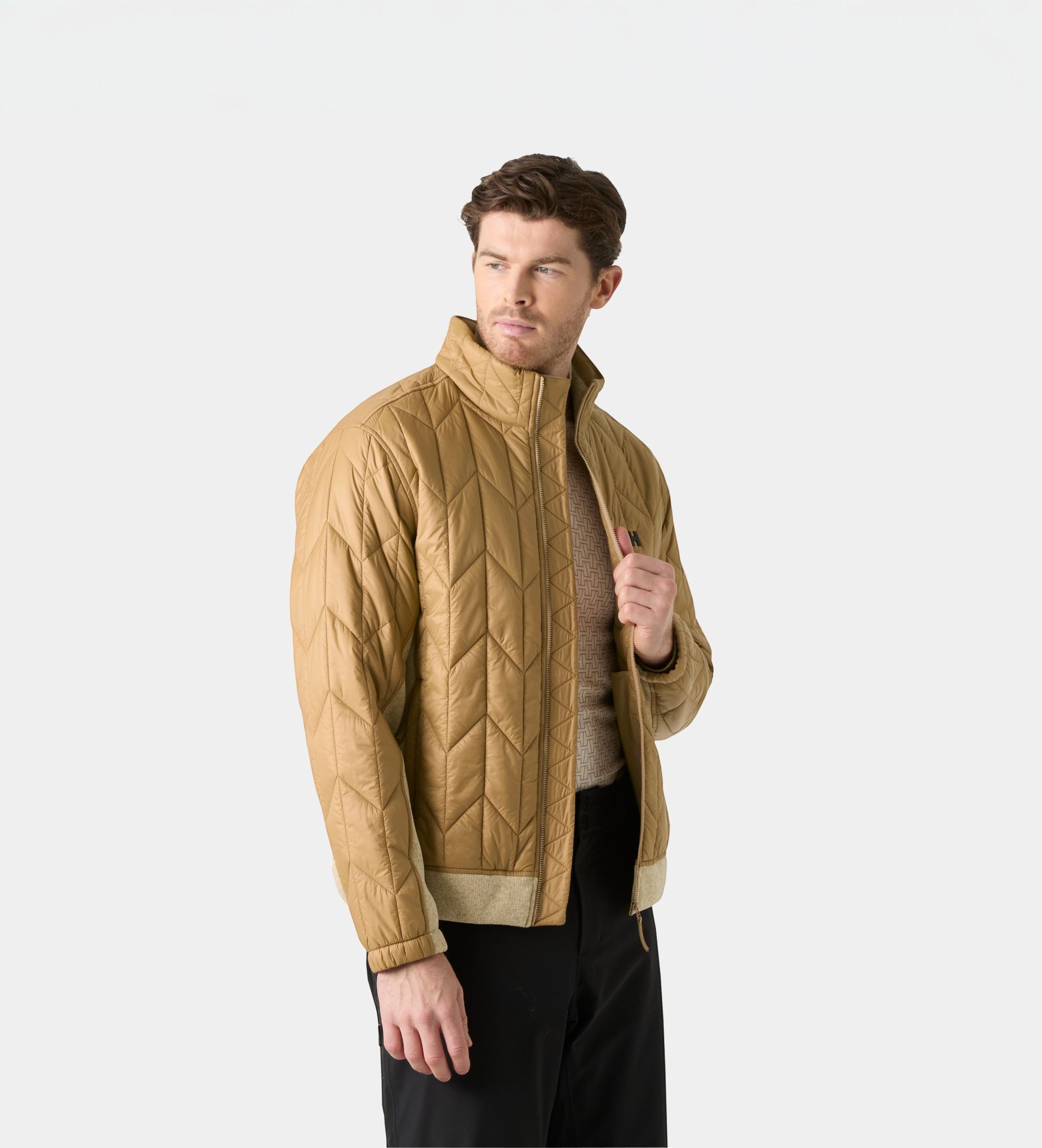 Helly Hansenvoor mannen. 54646 Afton hybride jas beige (S), Casual, Gerecycled polyester