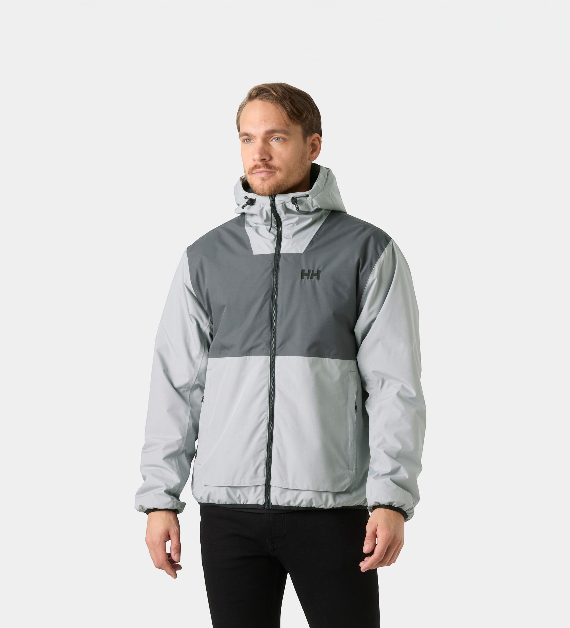 Helly Hansenvoor mannen. 53983 Waterdichte gewatteerde jas Ervik grijs (S), Casual, Polyester, Buiten