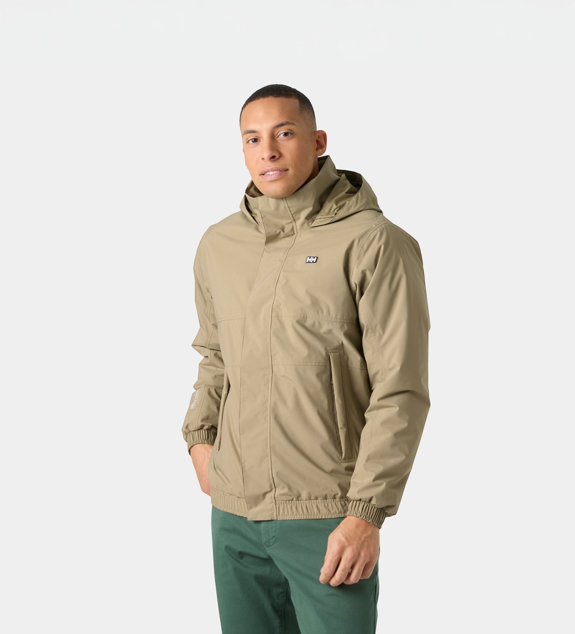 Helly Hansenvoor mannen. 54560 Beige gewatteerde waterdichte jas Smoegen (L), Casual, Polyester