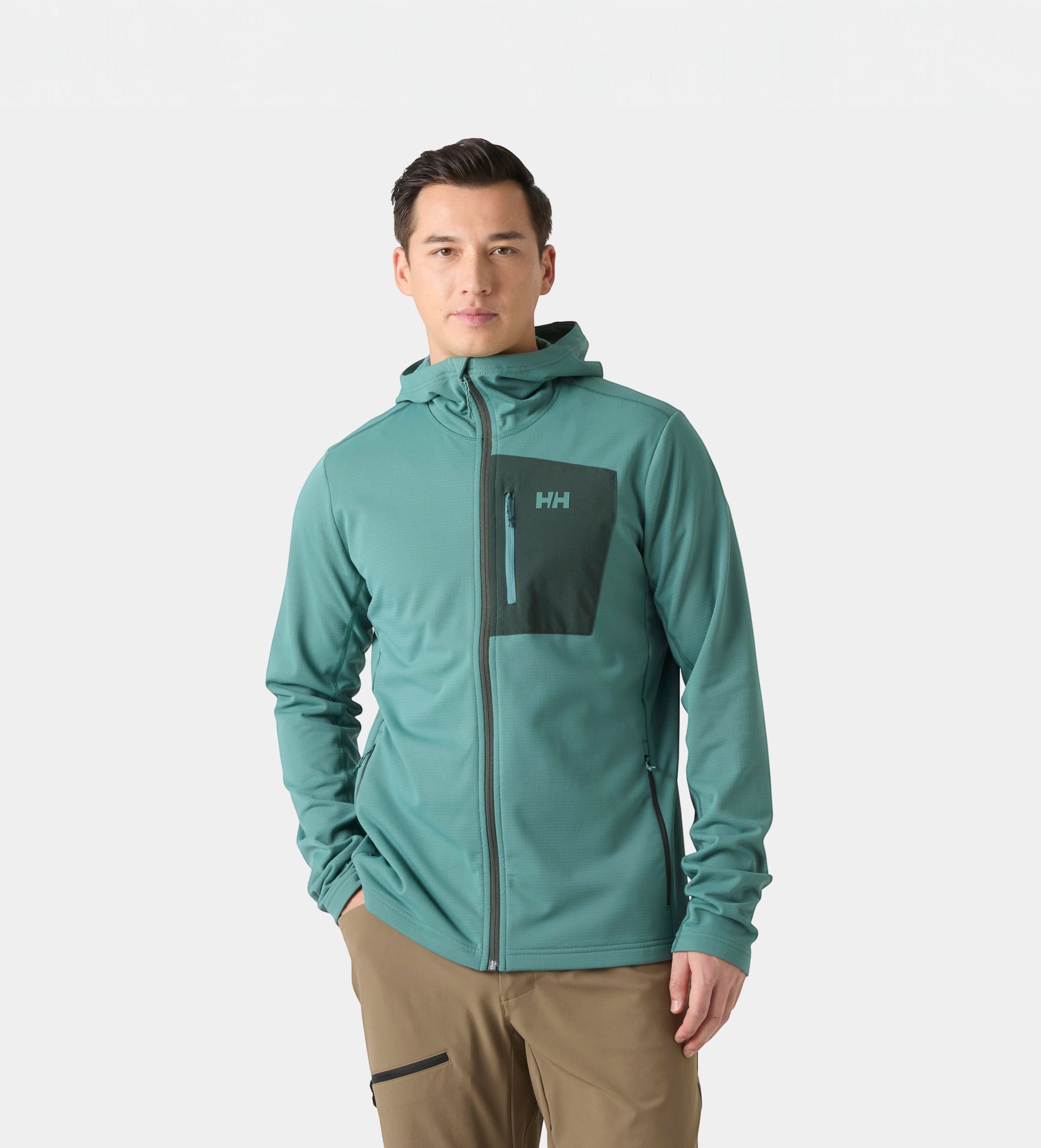 Helly Hansenvoor mannen. 49547 Versalite fleecejack met capuchon groen (L), Casual, Polyester, Buiten