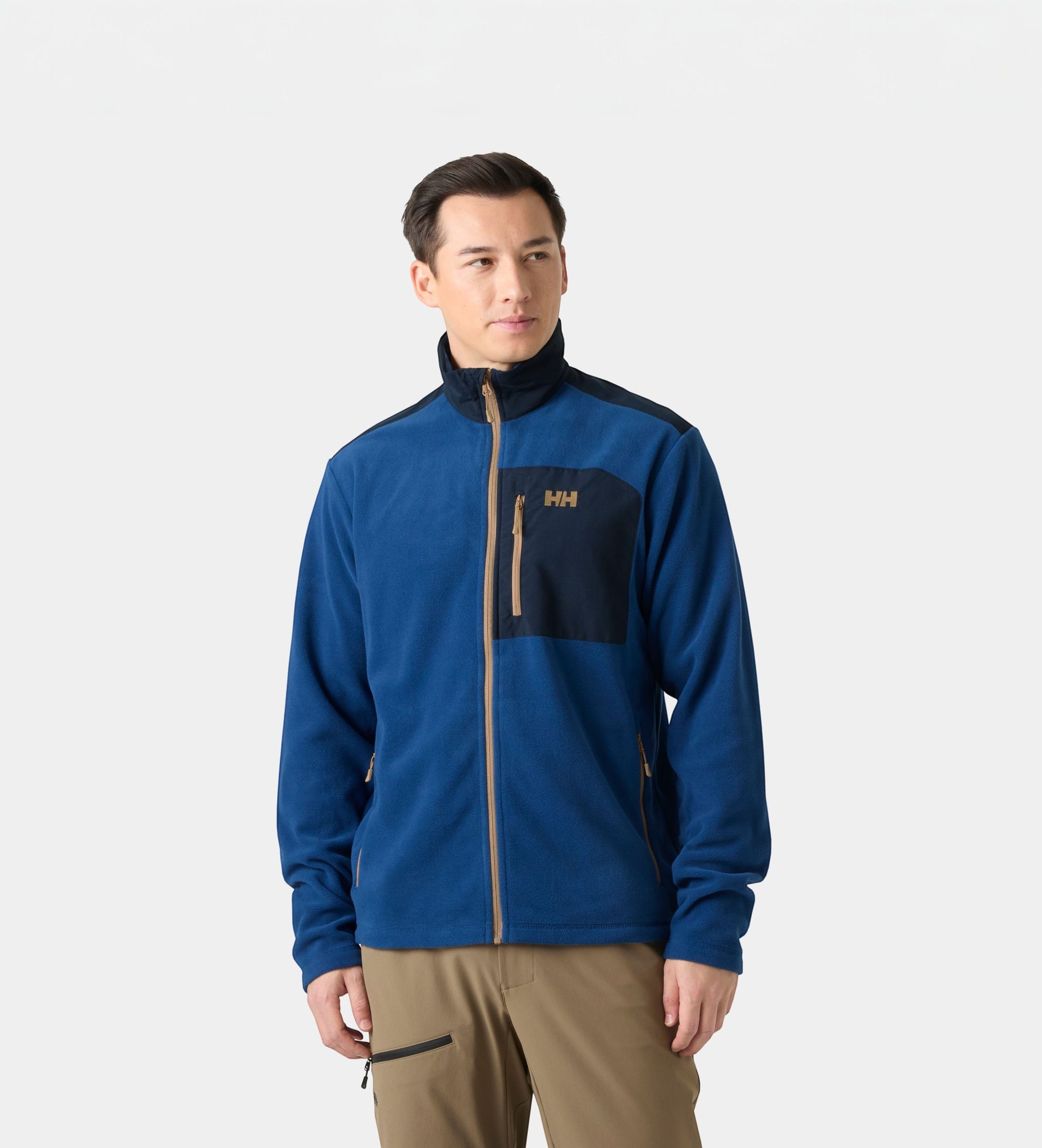 Helly Hansenvoor mannen. 49454 Daybreaker Block fleecejack blauw (L), Casual, Polyester, Buiten, Marineblauw