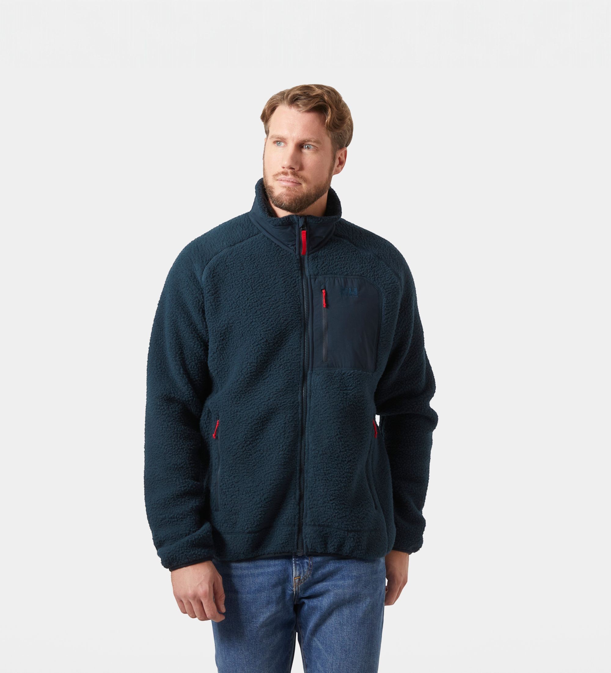 Helly Hansenvoor mannen. 49460 Panorama Pile Block fleecejack marineblauw (M), Casual, Polyester