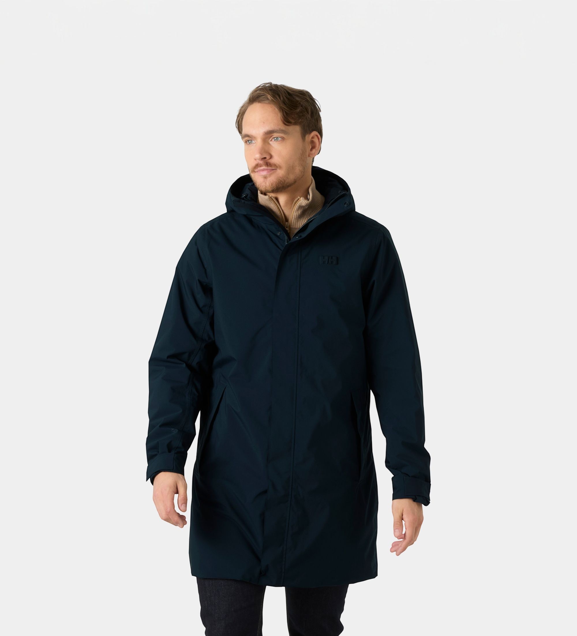 Helly Hansenvoor mannen. 54563 Gewatteerde regenjas Brussel marineblauw (M), Casual, Polyester