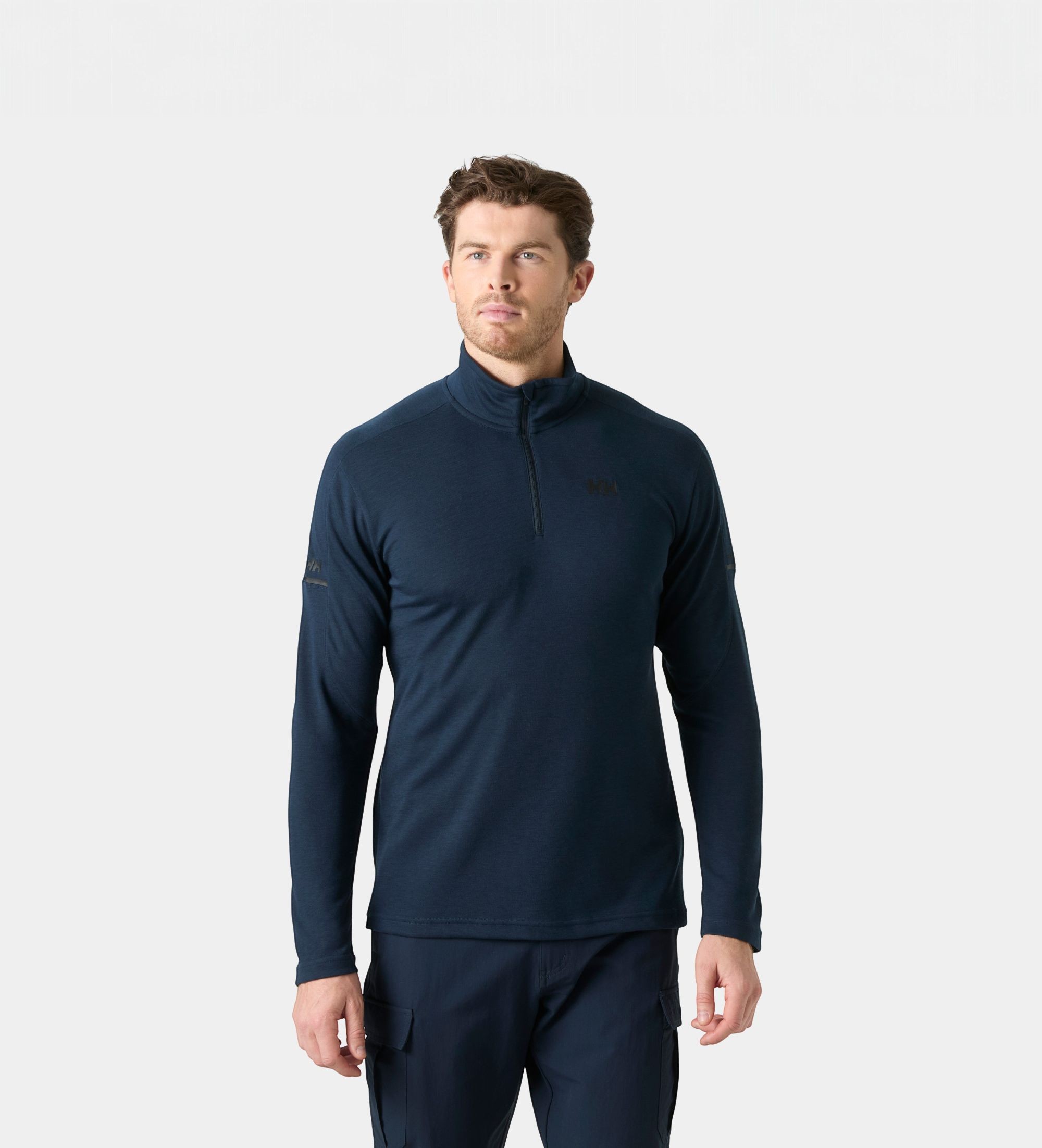 Helly Hansenvoor mannen. 34611 Fleece trui met halve rits HP marineblauw (L), Casual, Sportief, Polyester