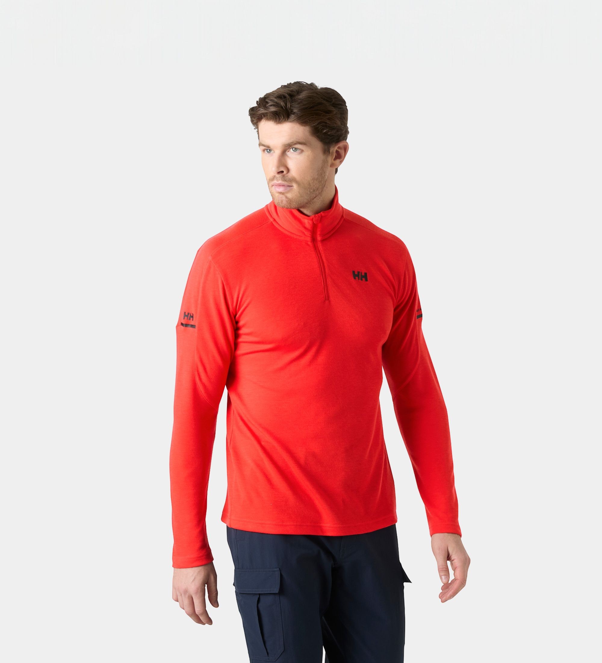 Helly Hansenvoor mannen. 34611 Fietsshirt met halve rits HP rood (M), Casual, Sportief, Polyester