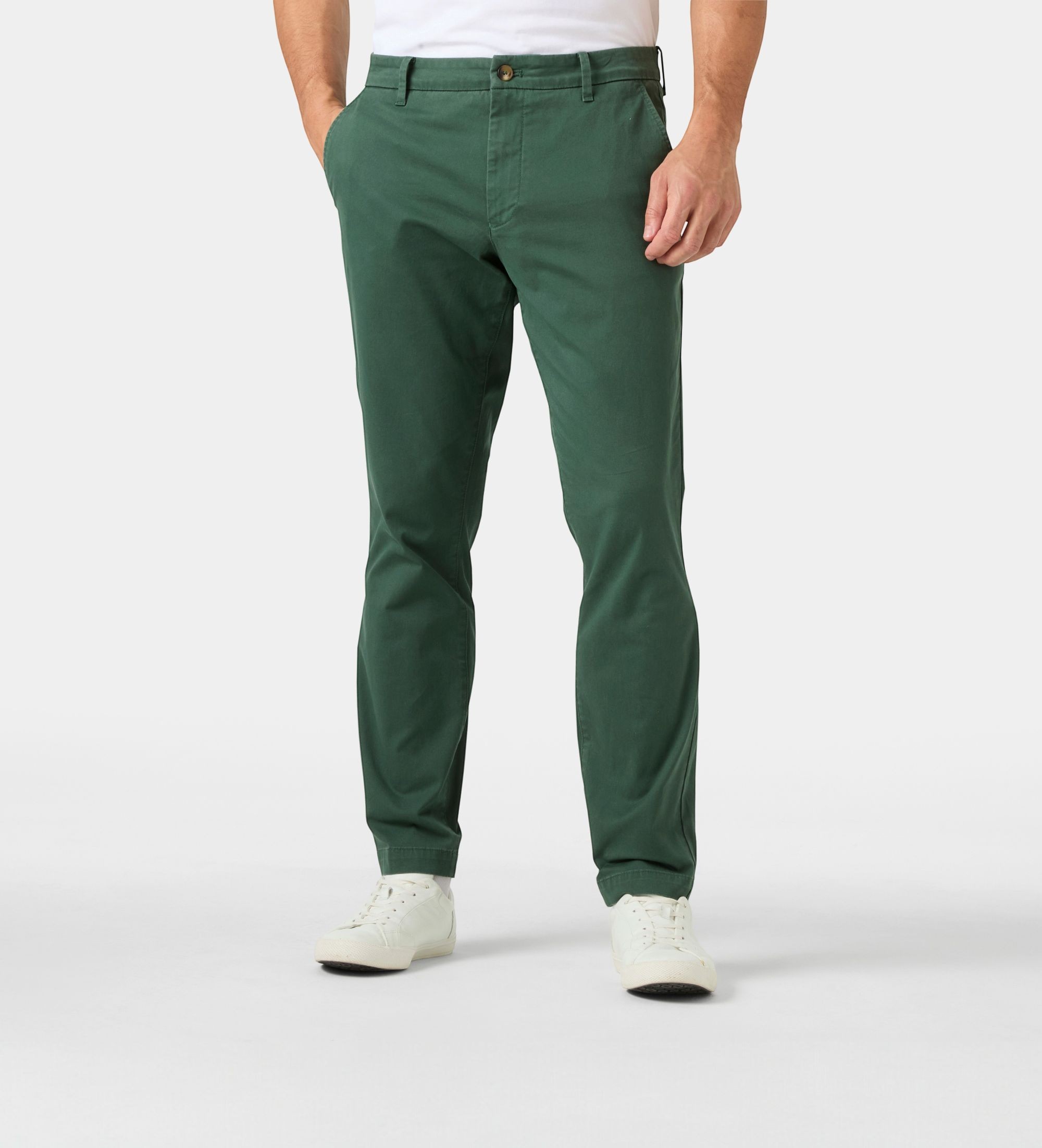 Helly Hansenvoor mannen. 54538 Bryggen chino groen (32/34), Casual, Katoen