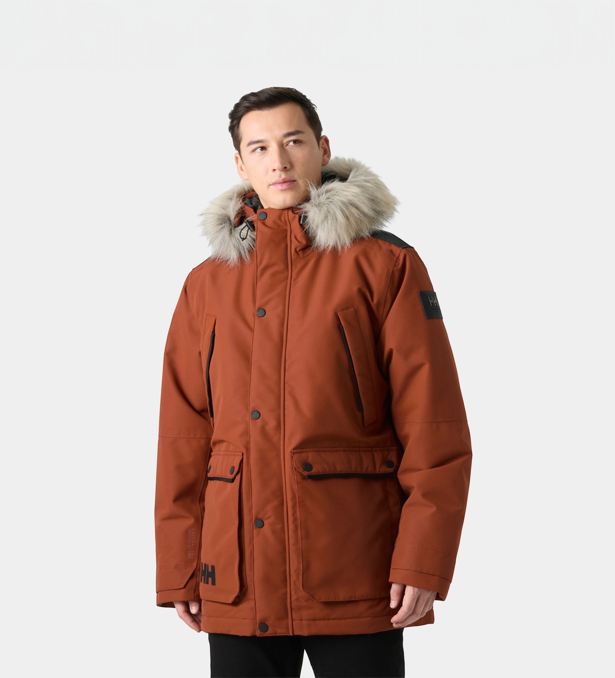 Helly Hansenvoor mannen. 54607 Oranje Arctic Boreal parka (S), Bruin, Casual, Gerecycled polyester